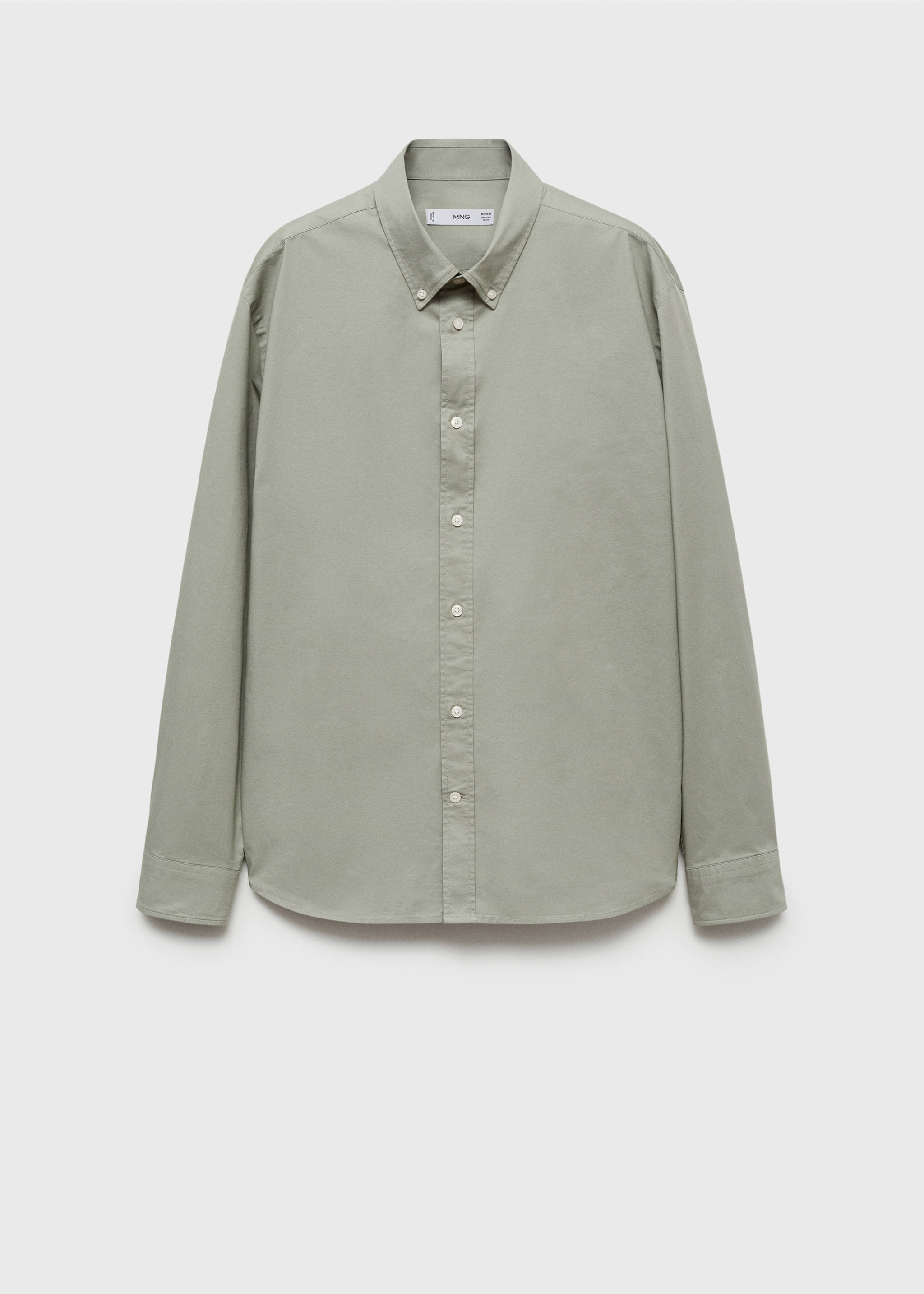 Chemise regular fit coton - Article sans modèle, Kaki. Ref: 77024452-00.