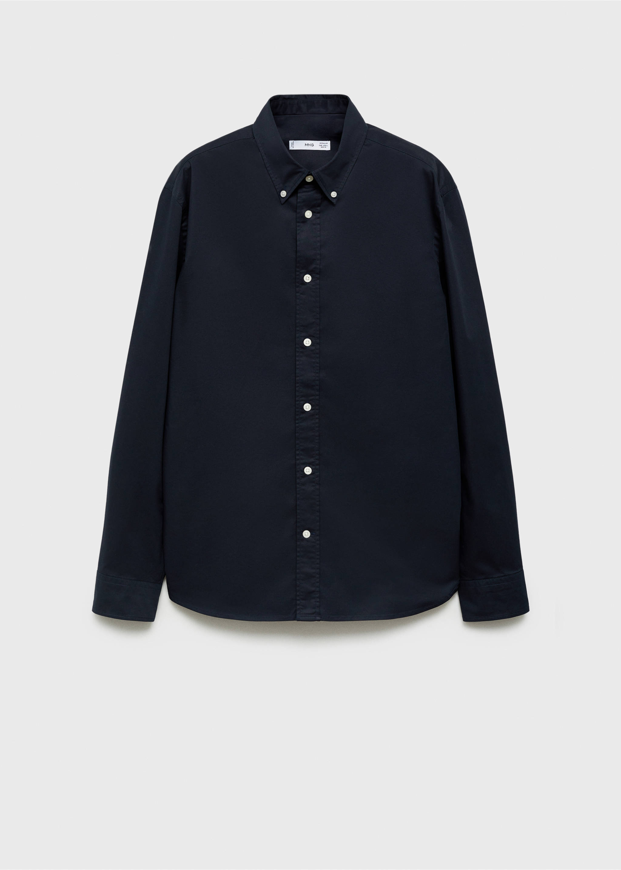 Regular fit cotton shirt - Article without model, Dark Navy. Ref: 77024452-00.