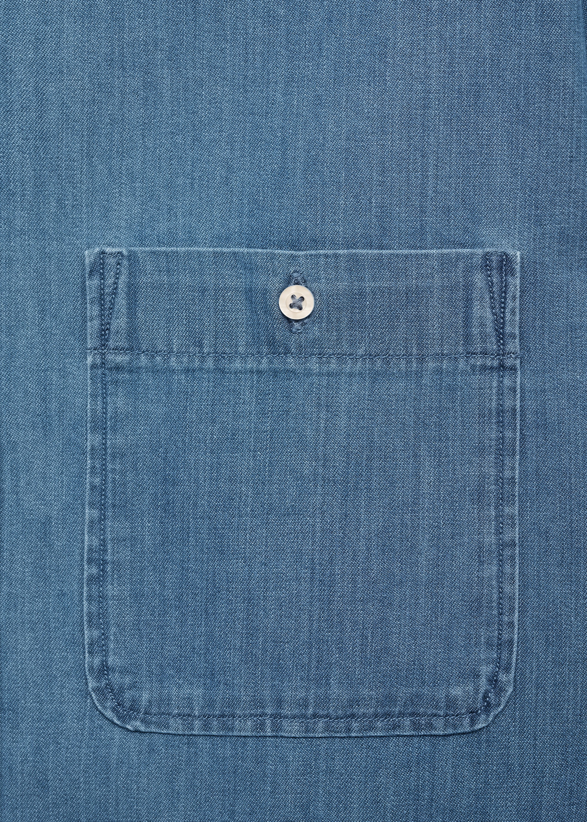Denim overshirt with regular fit pockets - Details of the article 0