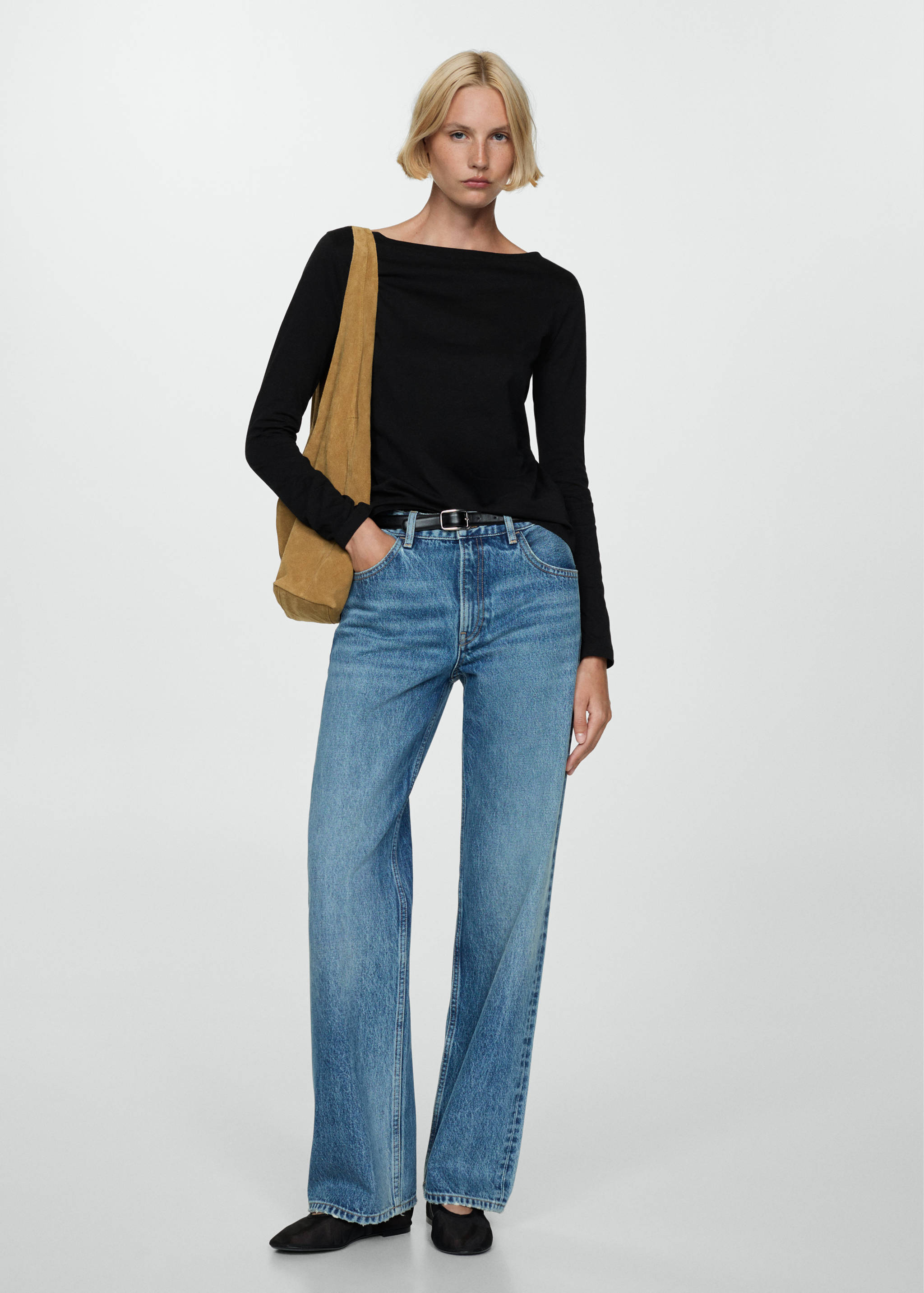 Camiseta cuello barco manga larga - Plano general