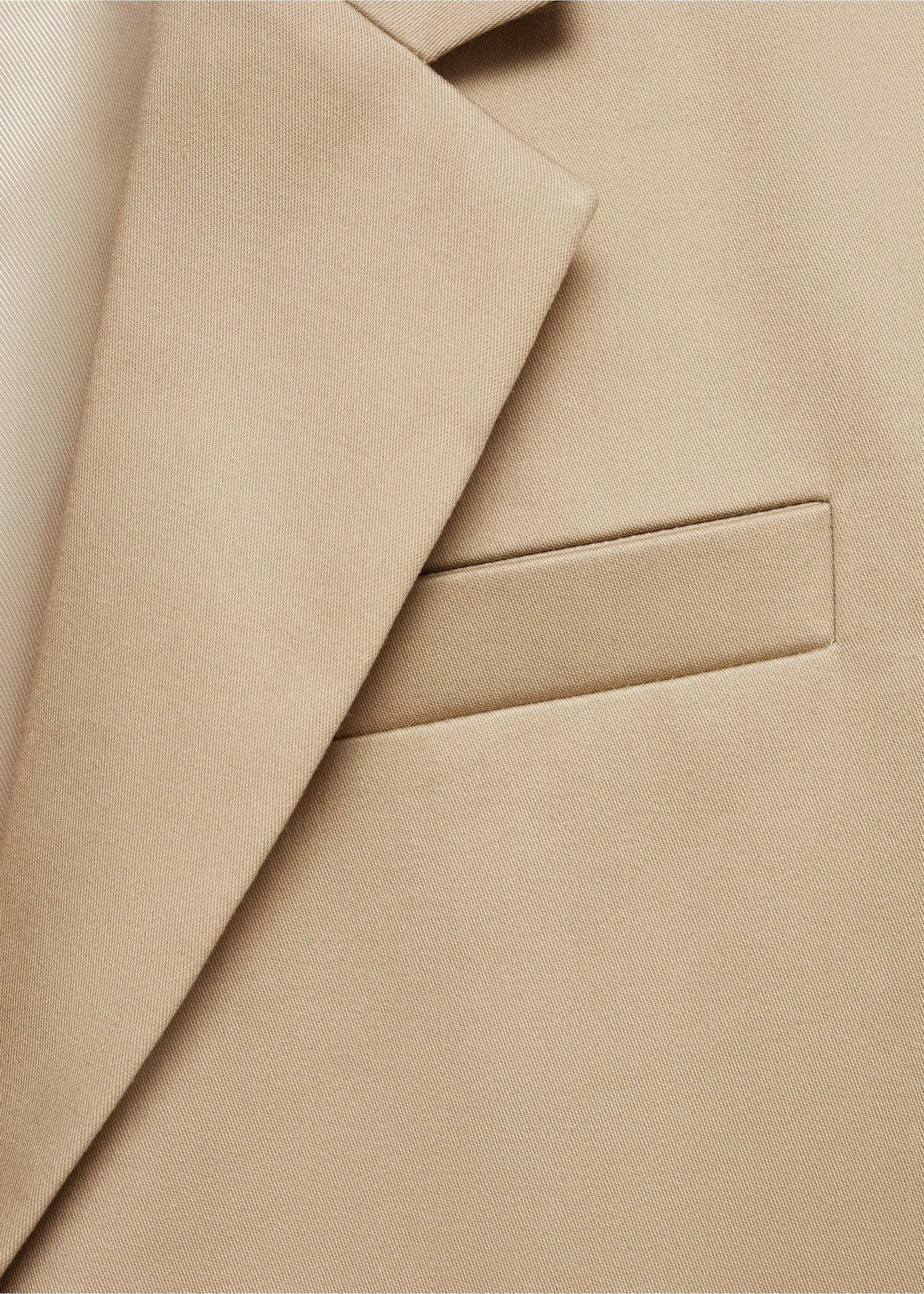 Straight cotton midi coat - Details of the article 8, Beige. Ref: 77024764-00.