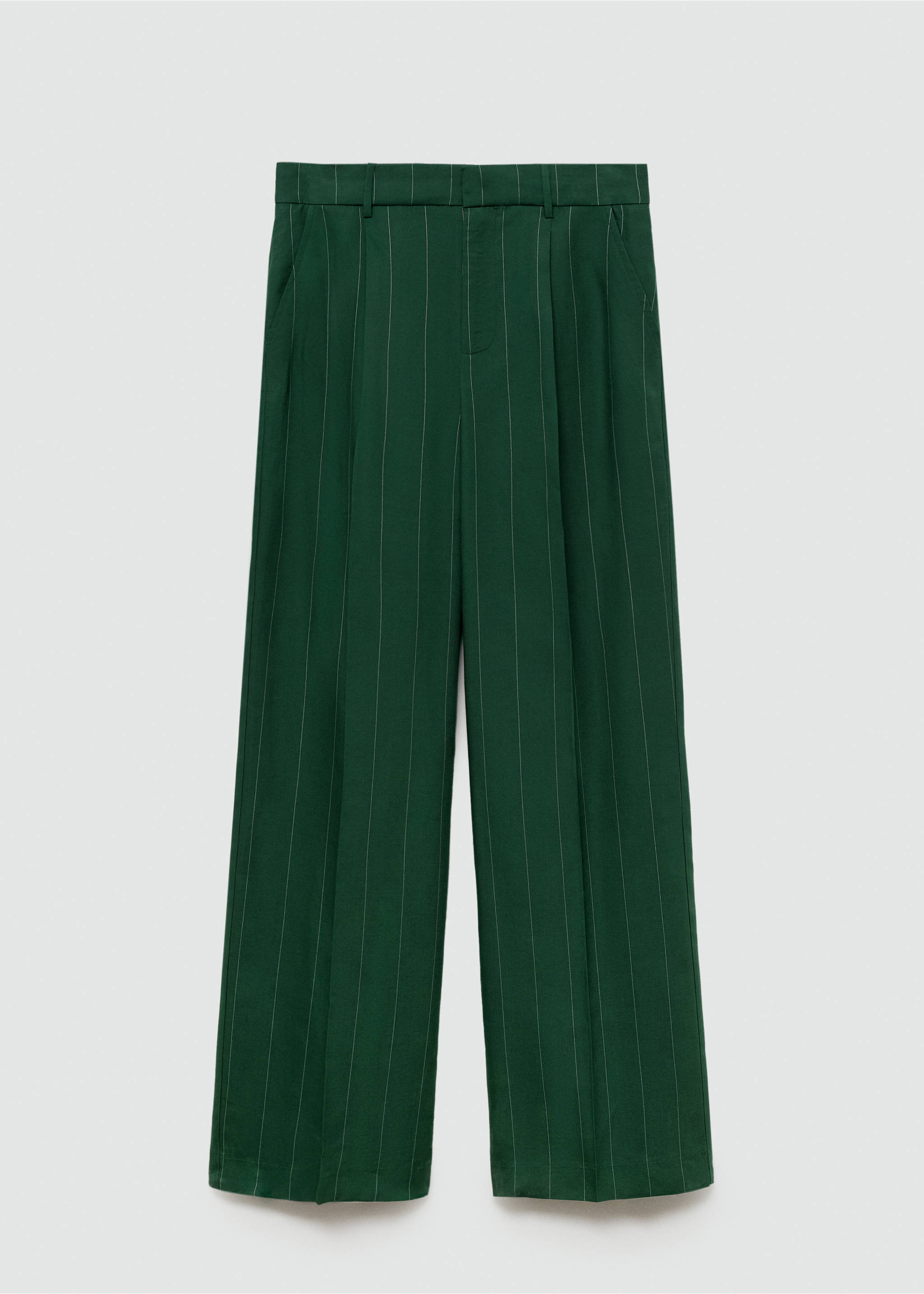 Pinstripe suit trousers - Article without model, Green. Ref: 77024766-00.