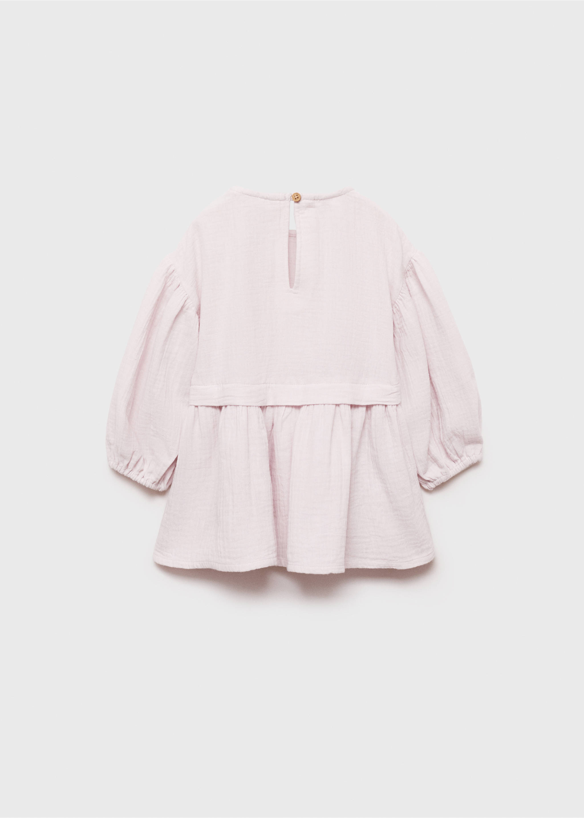 Bawełniana sukienka zapinana na guziki - Tylna strona artykułu, Jasny/Pastelowa purpura. Ref: 77024771-00.