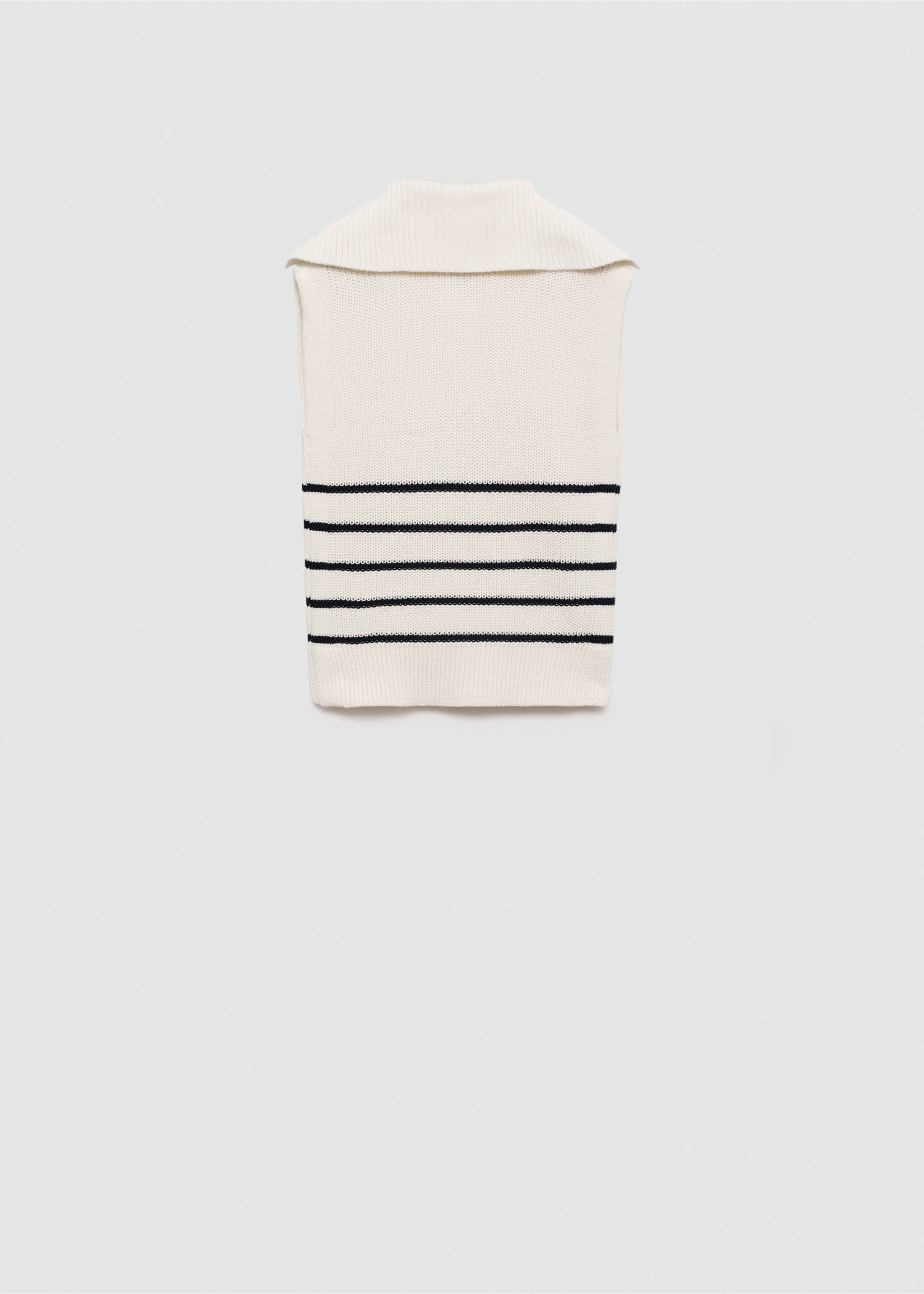 Striped knitted gilet - Reverse of the article, Off White. Ref: 77024772-00.