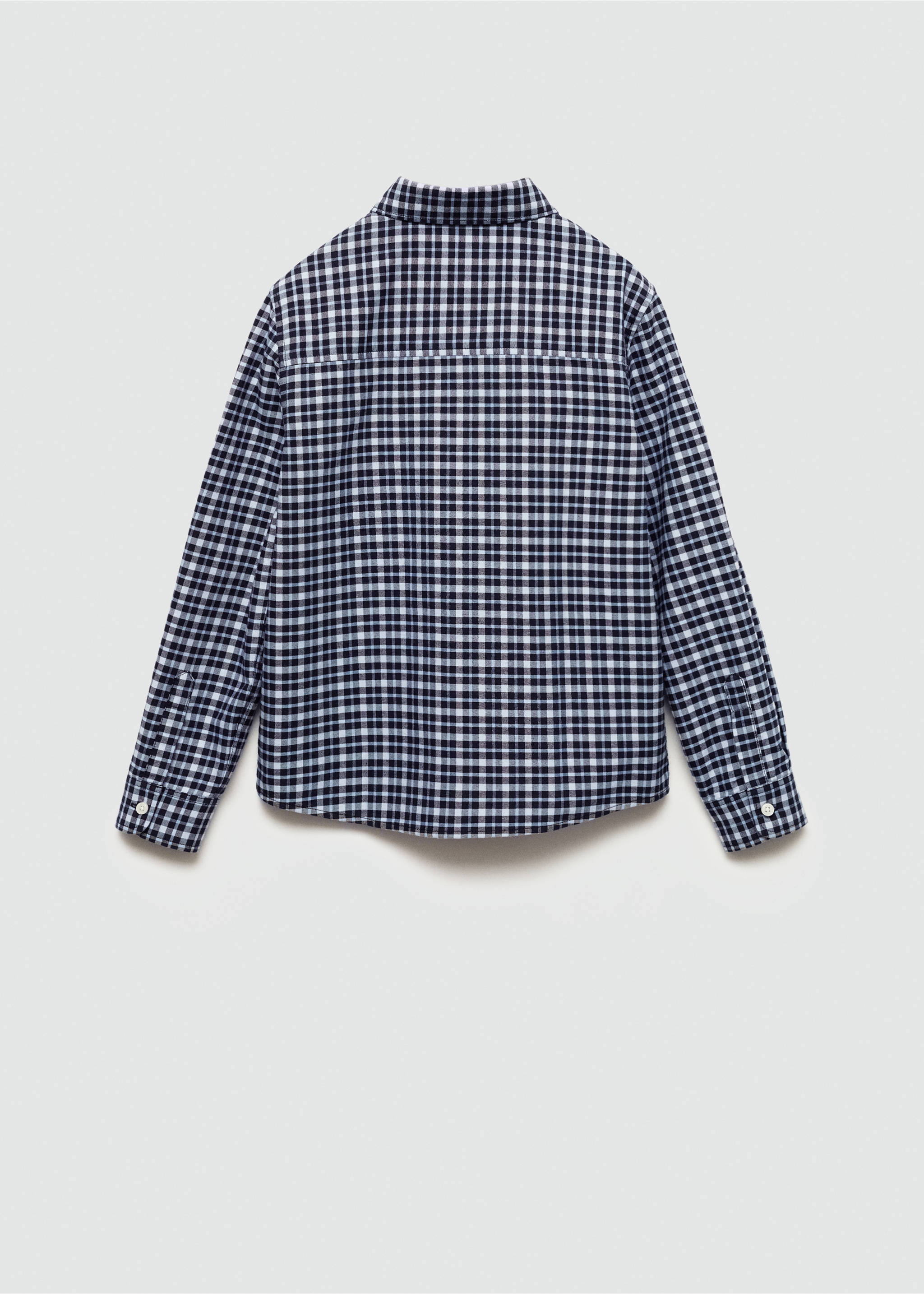Micro check shirt - Reverse of the article, Blue. Ref: 77024774-00.