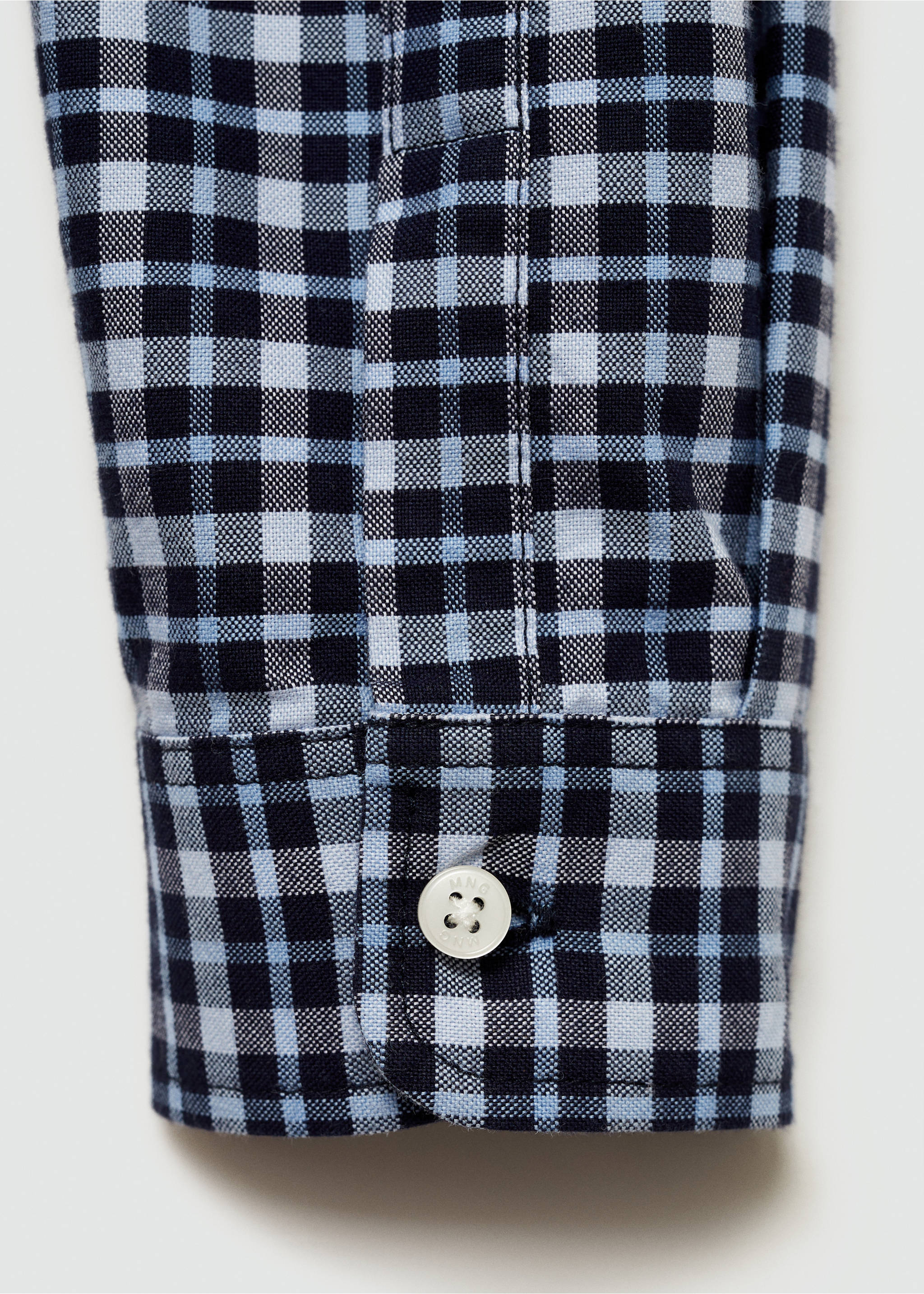 Micro check shirt - Details of the article 0, Blue. Ref: 77024774-00.