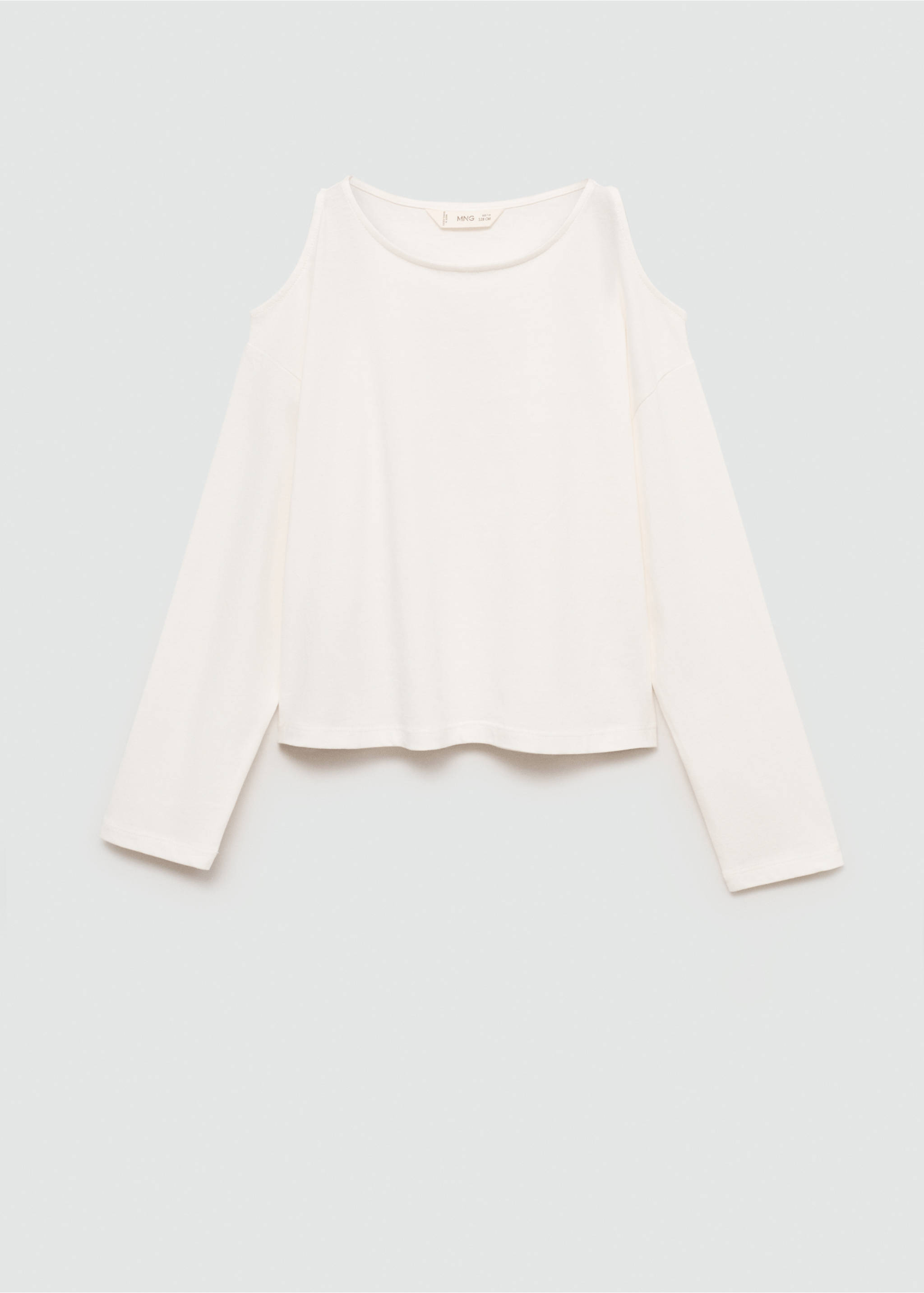 Long-sleeve t-shirt with cut-out - Article without model, Off White. Ref: 77024775-00.