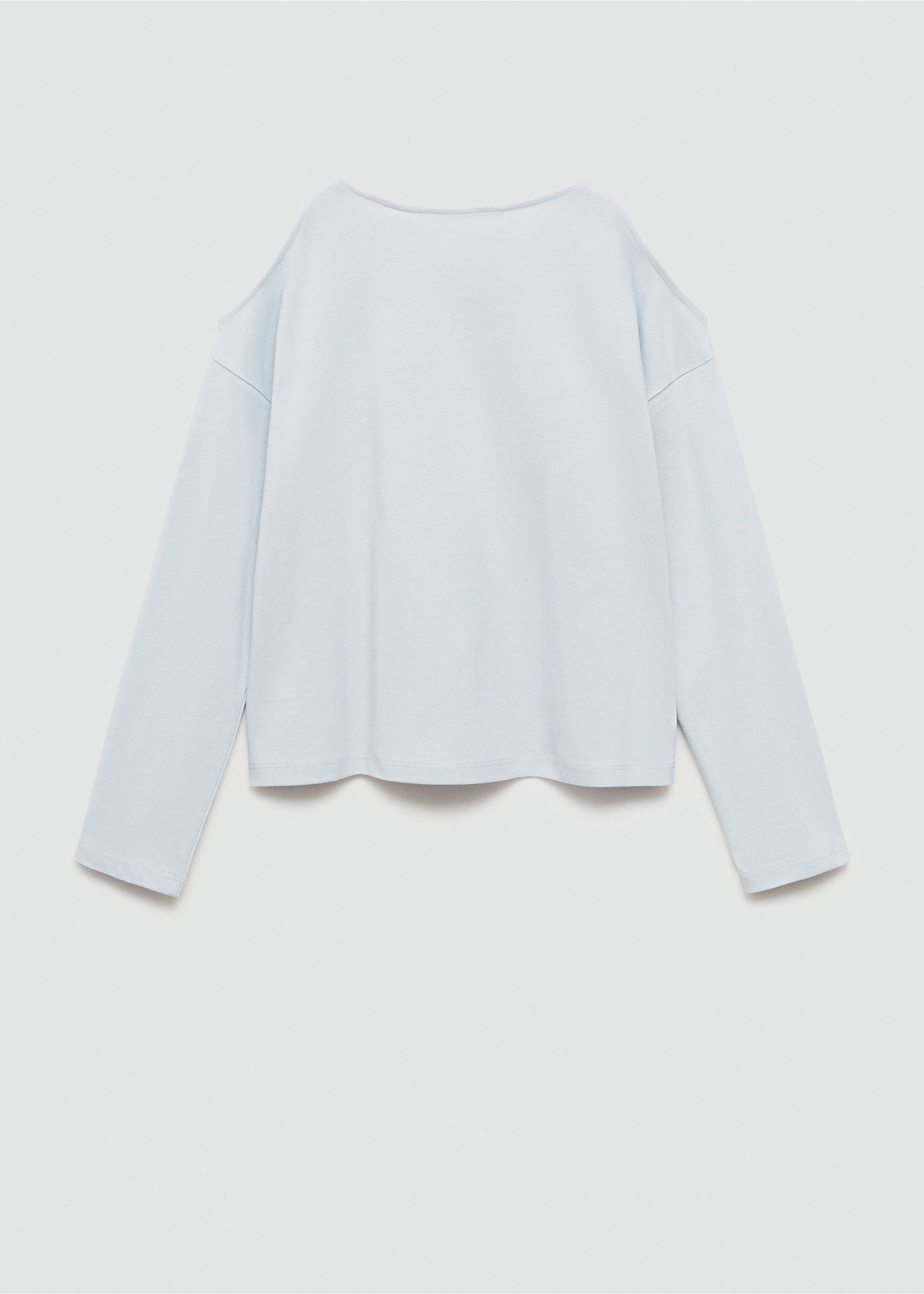 Long-sleeve t-shirt with cut-out - Reverse of the article, Sky Blue. Ref: 77024775-00.