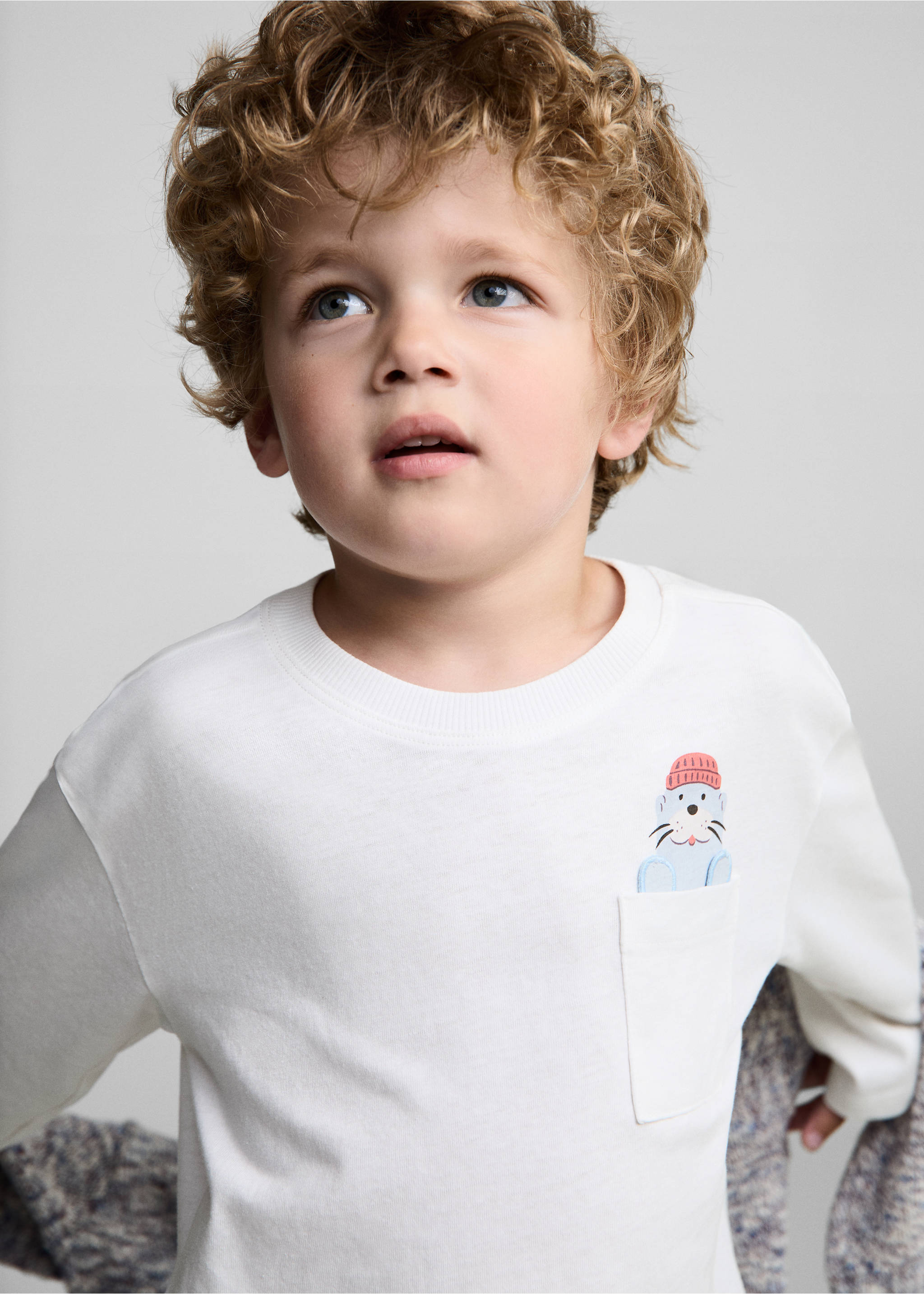 Μπλούζα βαμβακερή κεντητή λεπτομέρεια - Λεπτομέρεια του προϊόντος 1, Υπόλευκο. Ref: 77024777-00.