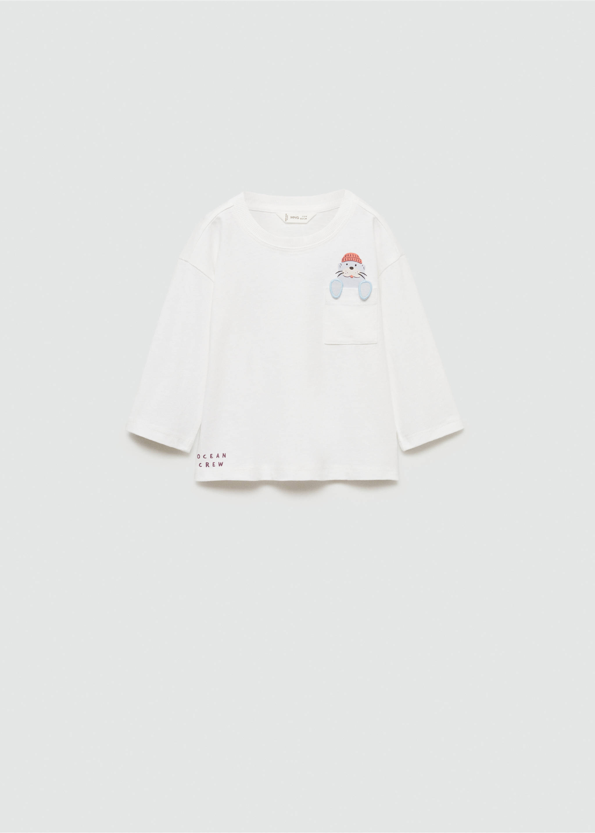 Μπλούζα βαμβακερή κεντητή λεπτομέρεια - Προϊόν χωρίς μοντέλο, Υπόλευκο. Ref: 77024777-00.