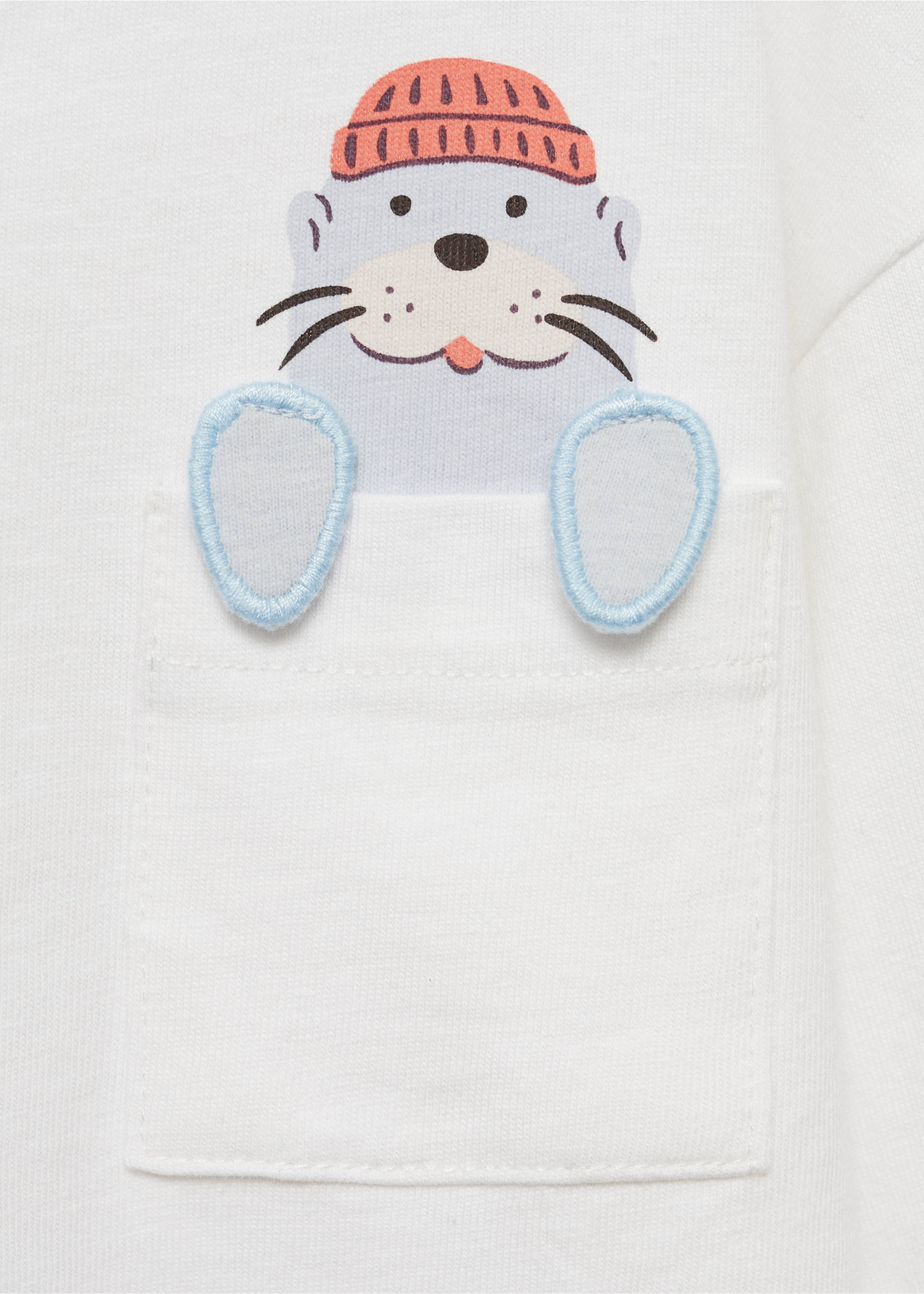 Μπλούζα βαμβακερή κεντητή λεπτομέρεια - Λεπτομέρεια του προϊόντος 8, Υπόλευκο. Ref: 77024777-00.