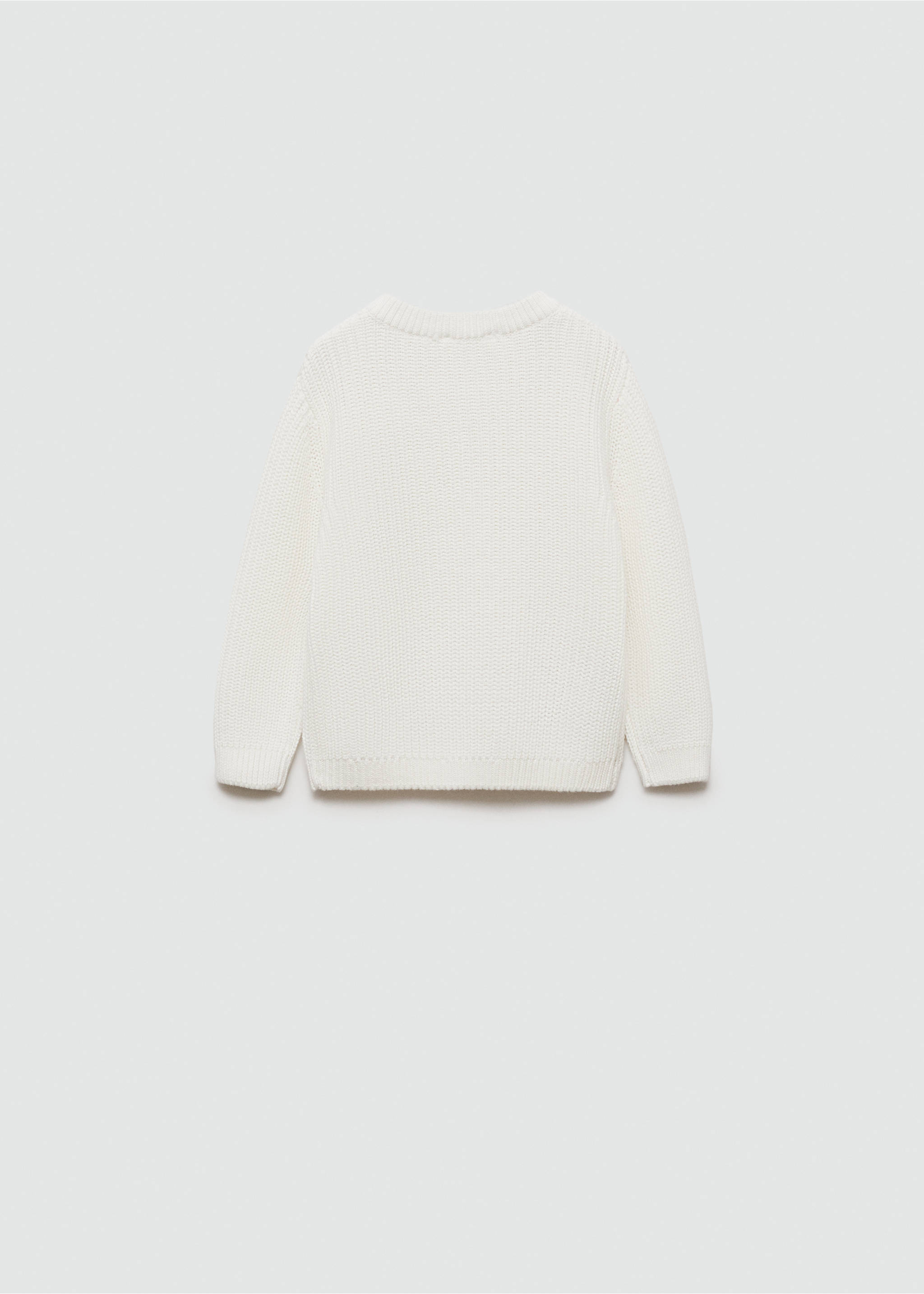 Buttoned collar knit sweater - Reverse of the article, Off White. Ref: 77024778-00.