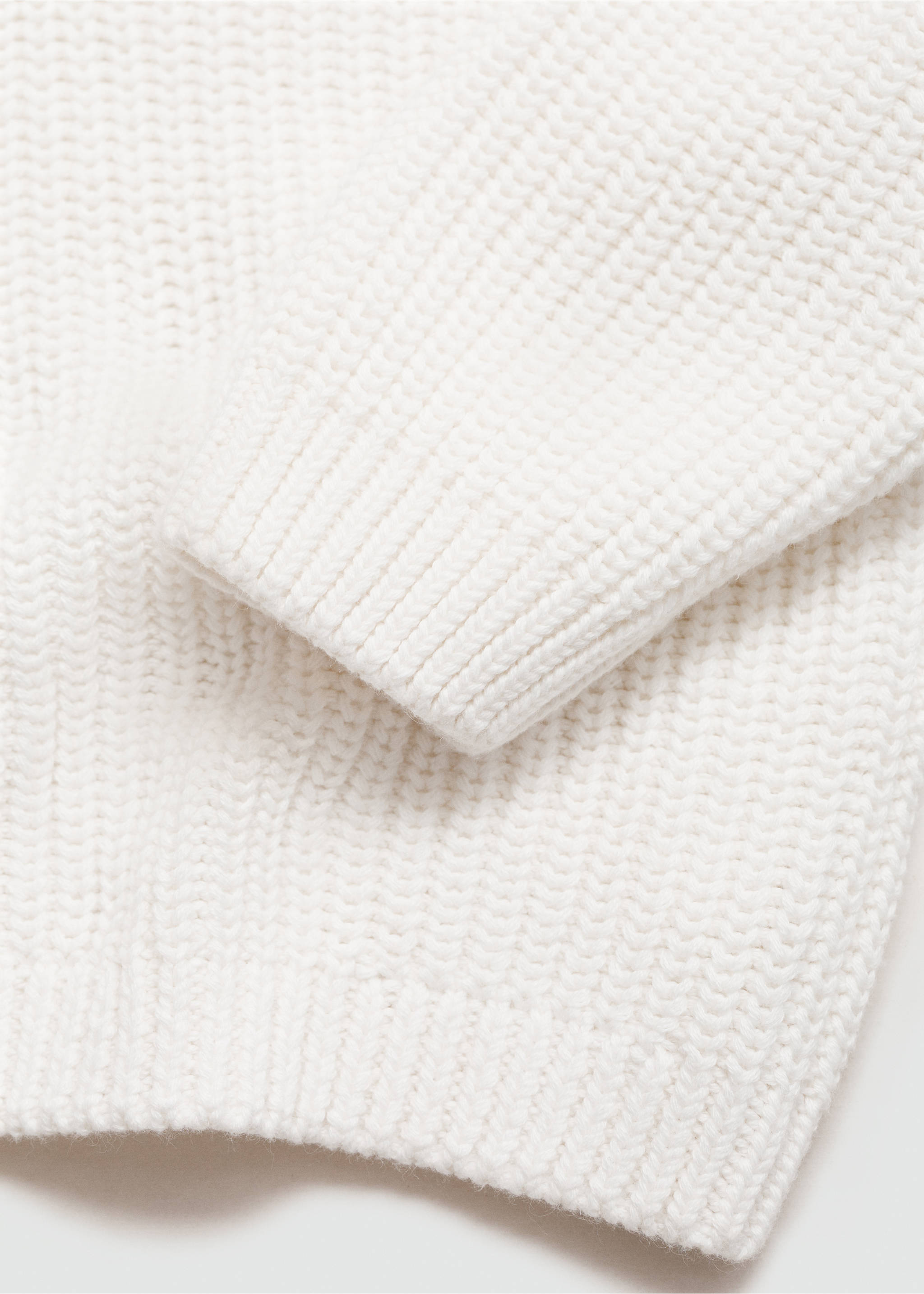 Buttoned collar knit sweater - Details of the article 0, Off White. Ref: 77024778-00.
