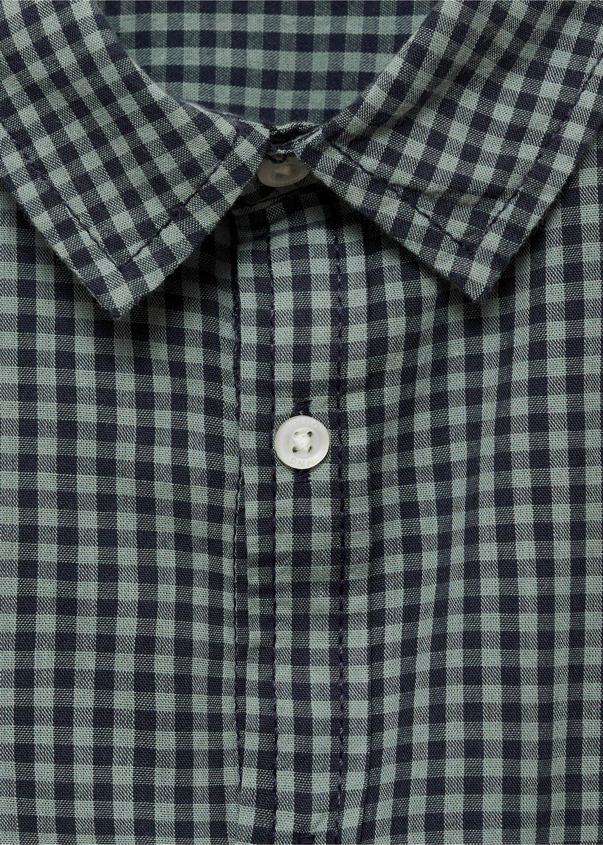 Micro check shirt - Details of the article 8, Green. Ref: 77024781-00.