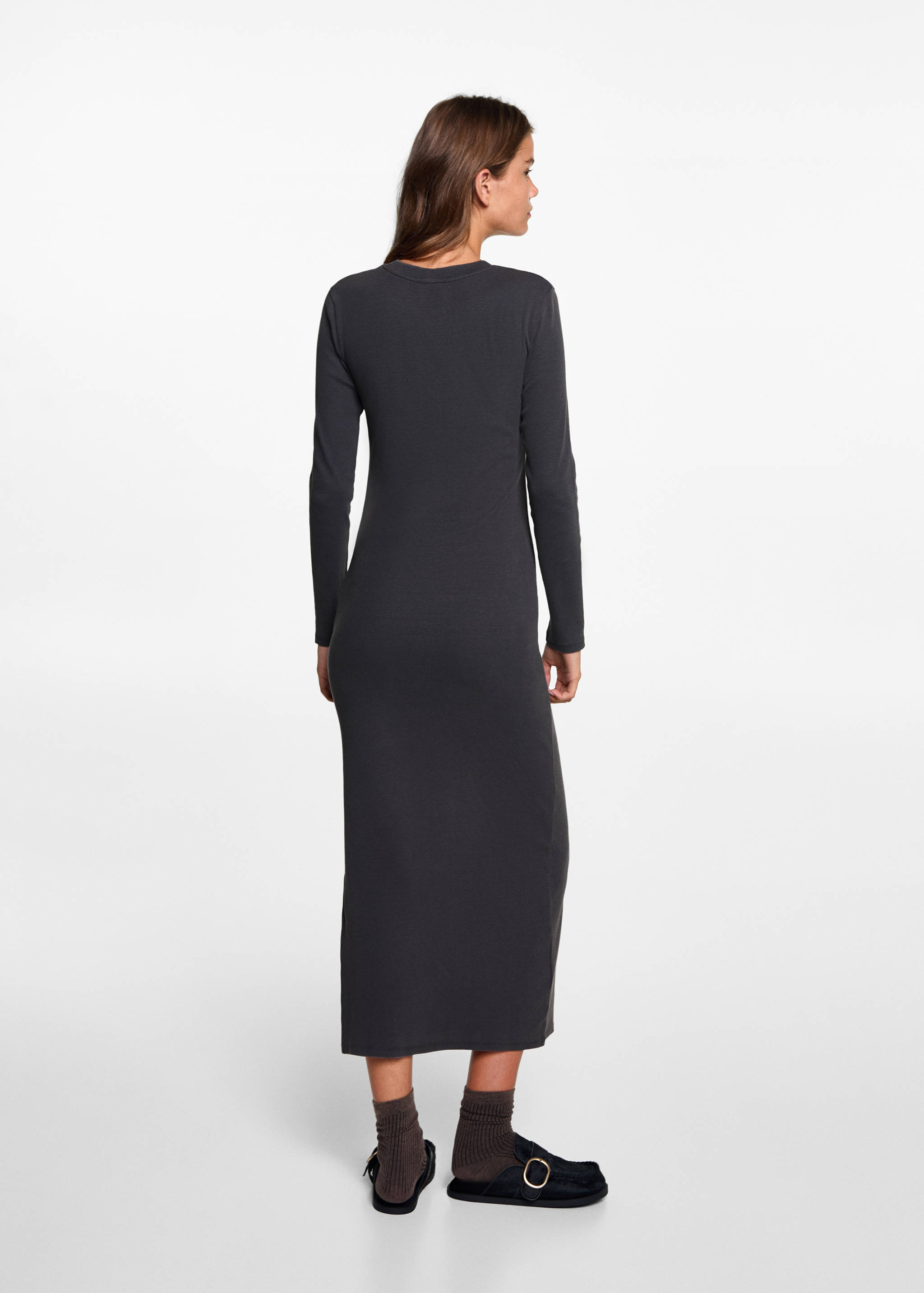 Vestido canalé abertura - Reverso del artículo