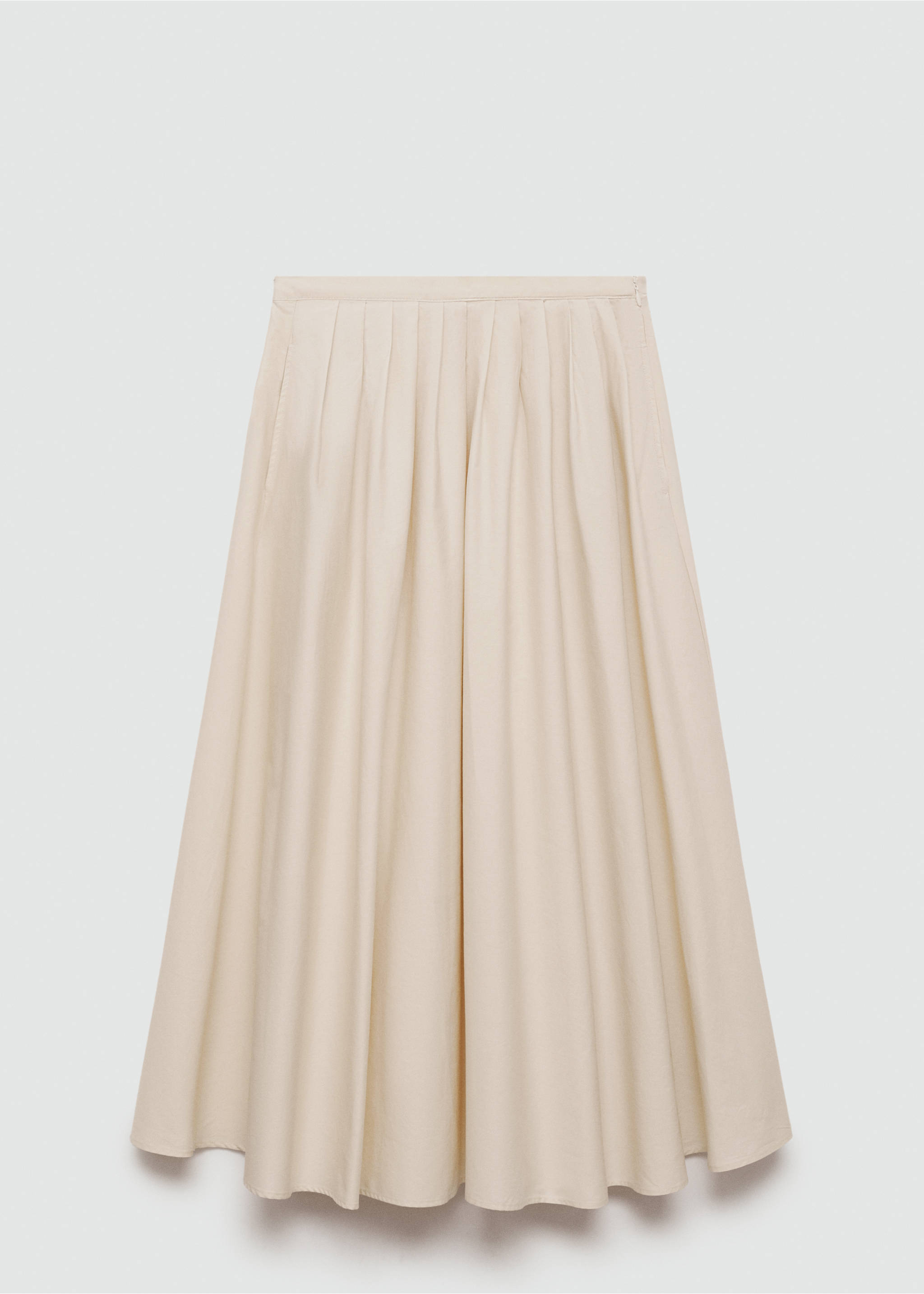 Pleated midi-skirt - Article without model, Beige. Ref: 77024791-00.