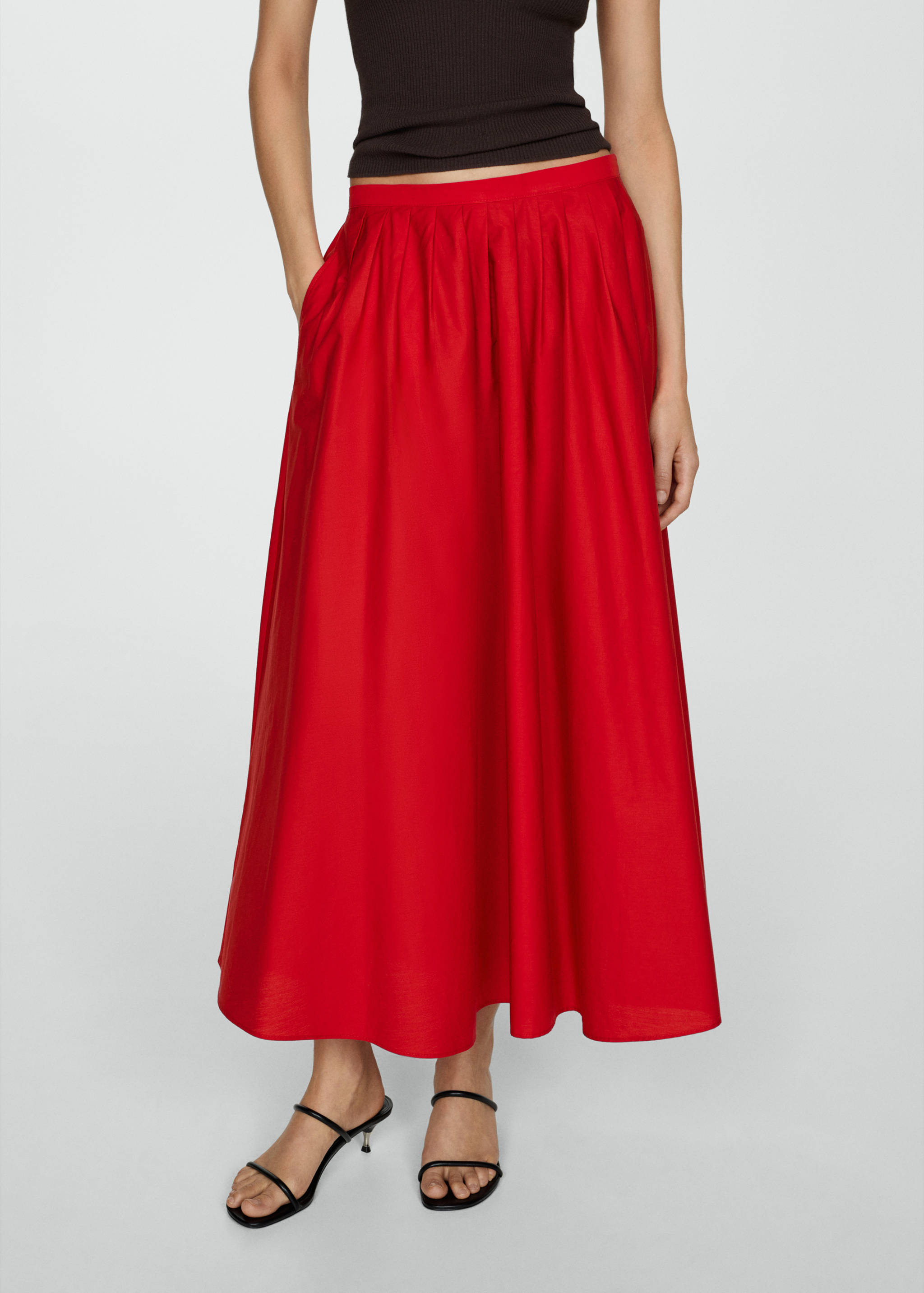 Pleated midi-skirt - Medium plane