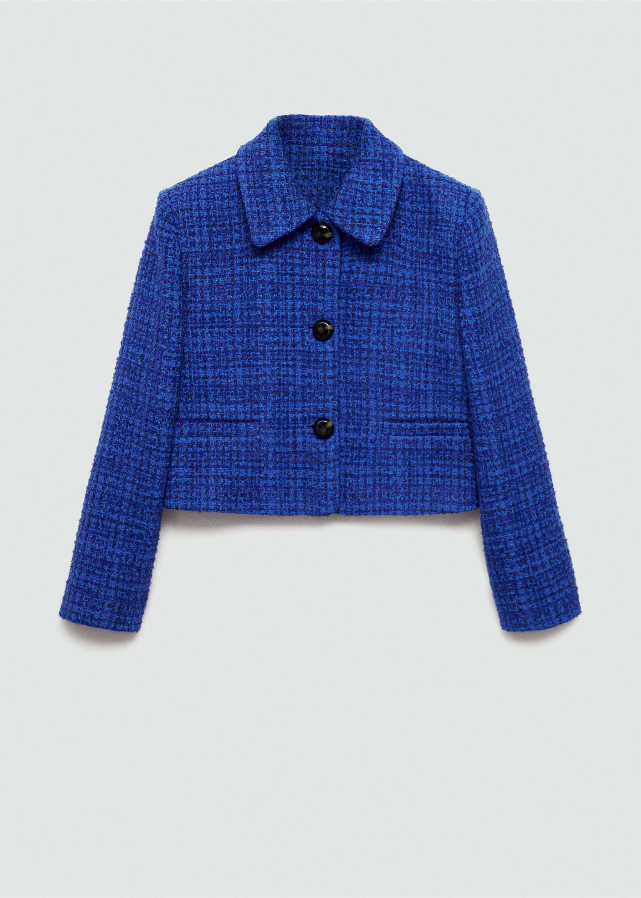 Tweed jacket with buttons - Article without model, Ink Blue. Ref: 77024796-00.