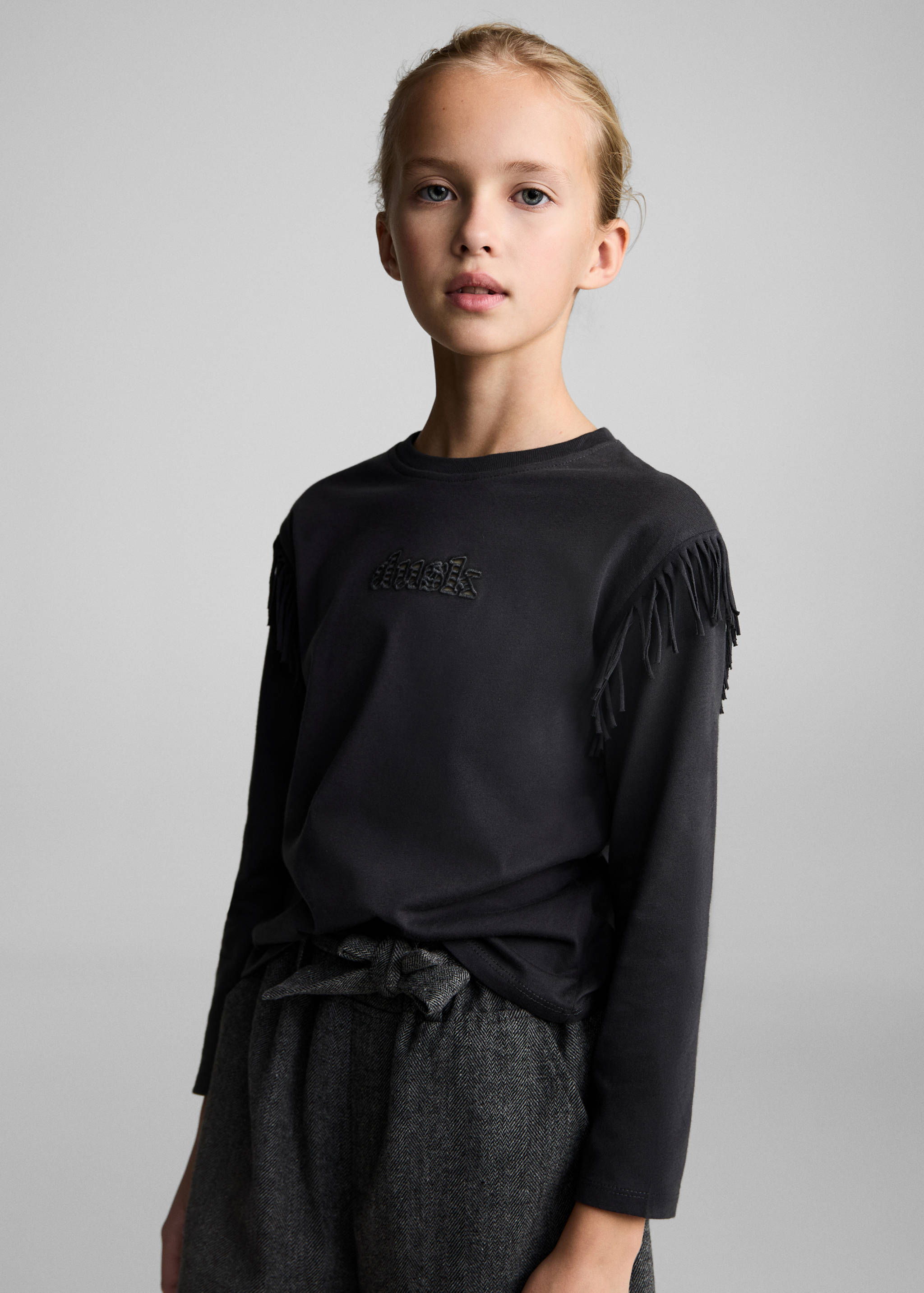 Fringe embroidery T-shirt - Medium plane