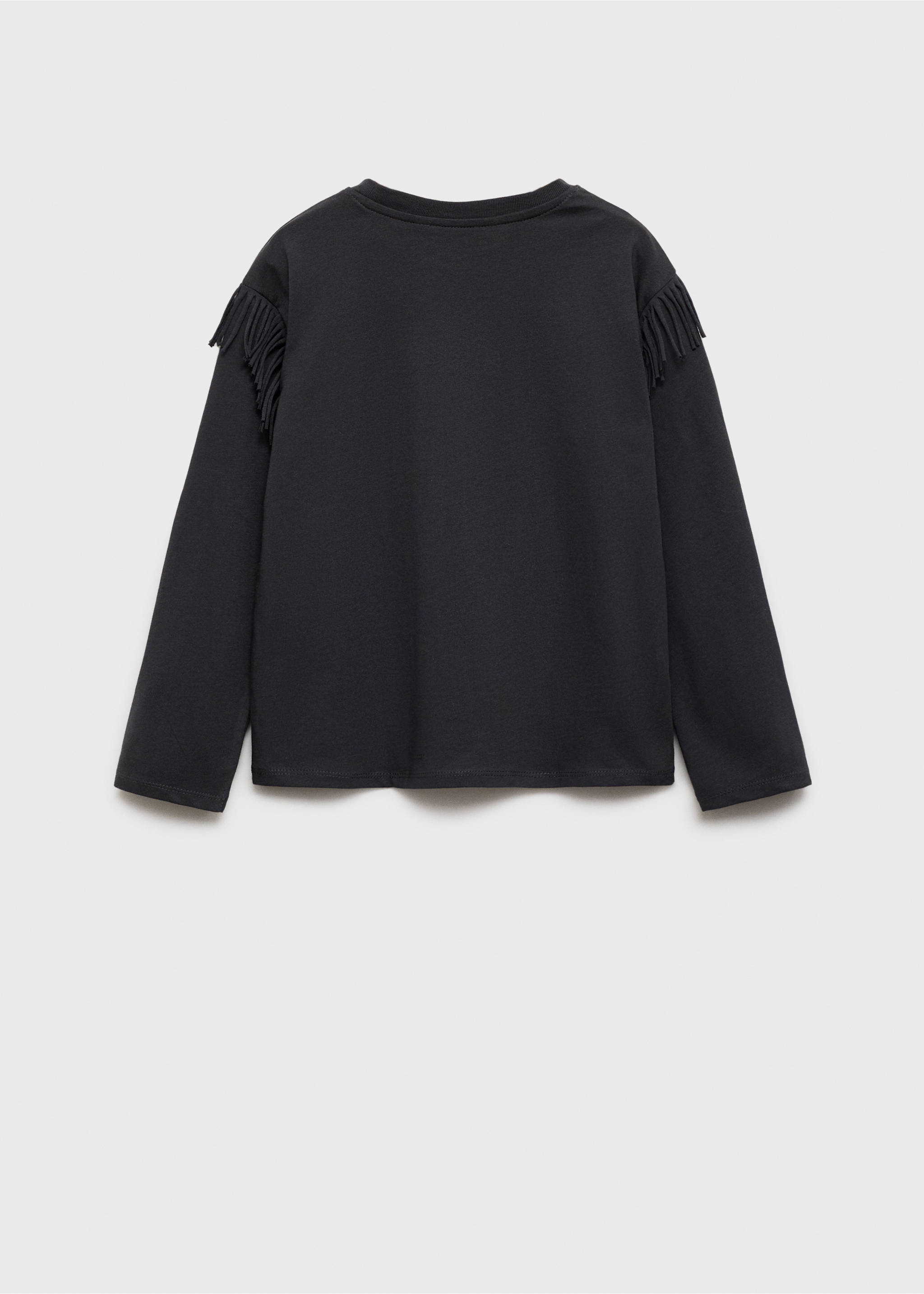 Fringe embroidery T-shirt - Reverse of the article, Charcoal. Ref: 77024799-00.