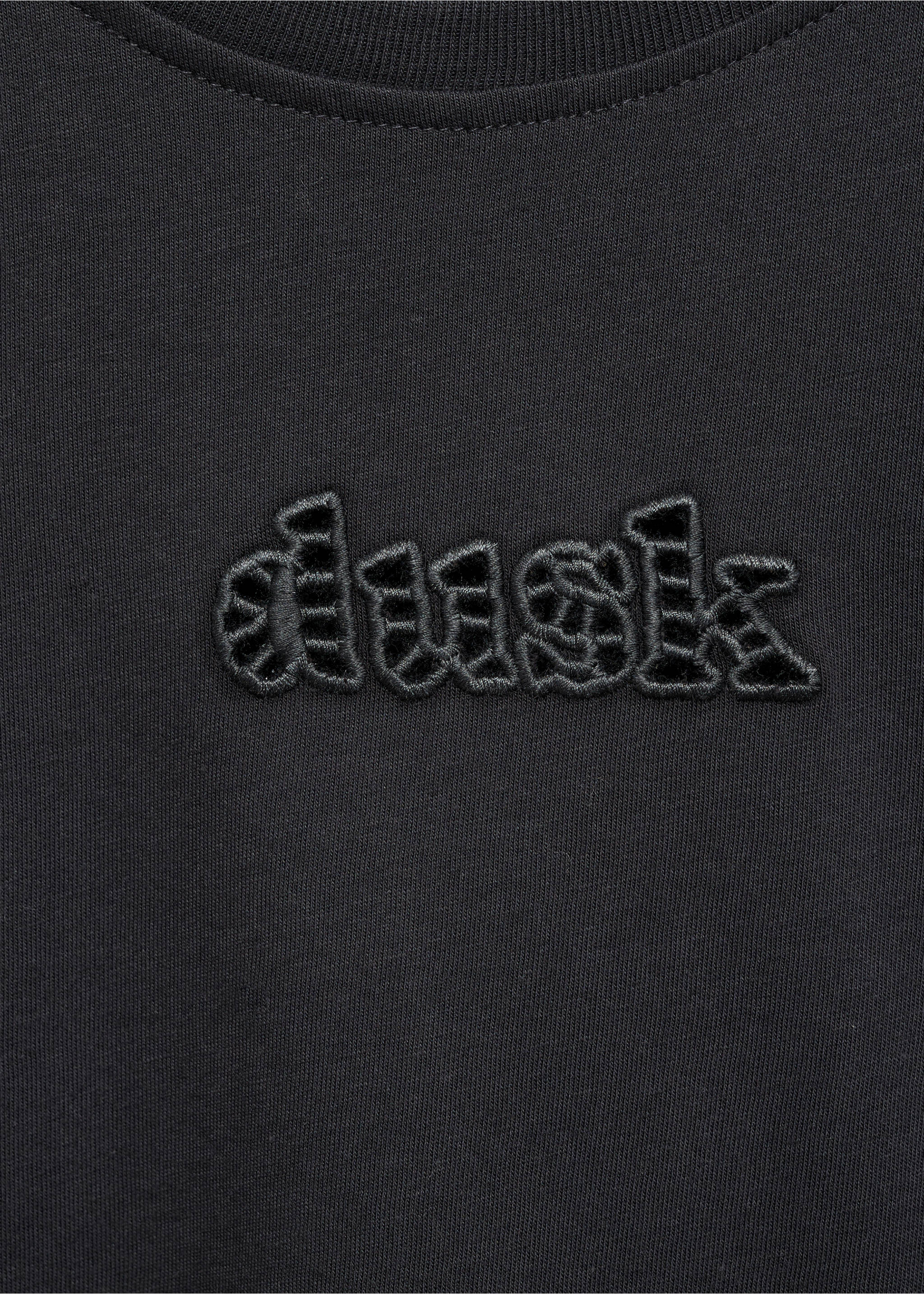 Fringe embroidery T-shirt - Details of the article 8, Charcoal. Ref: 77024799-00.