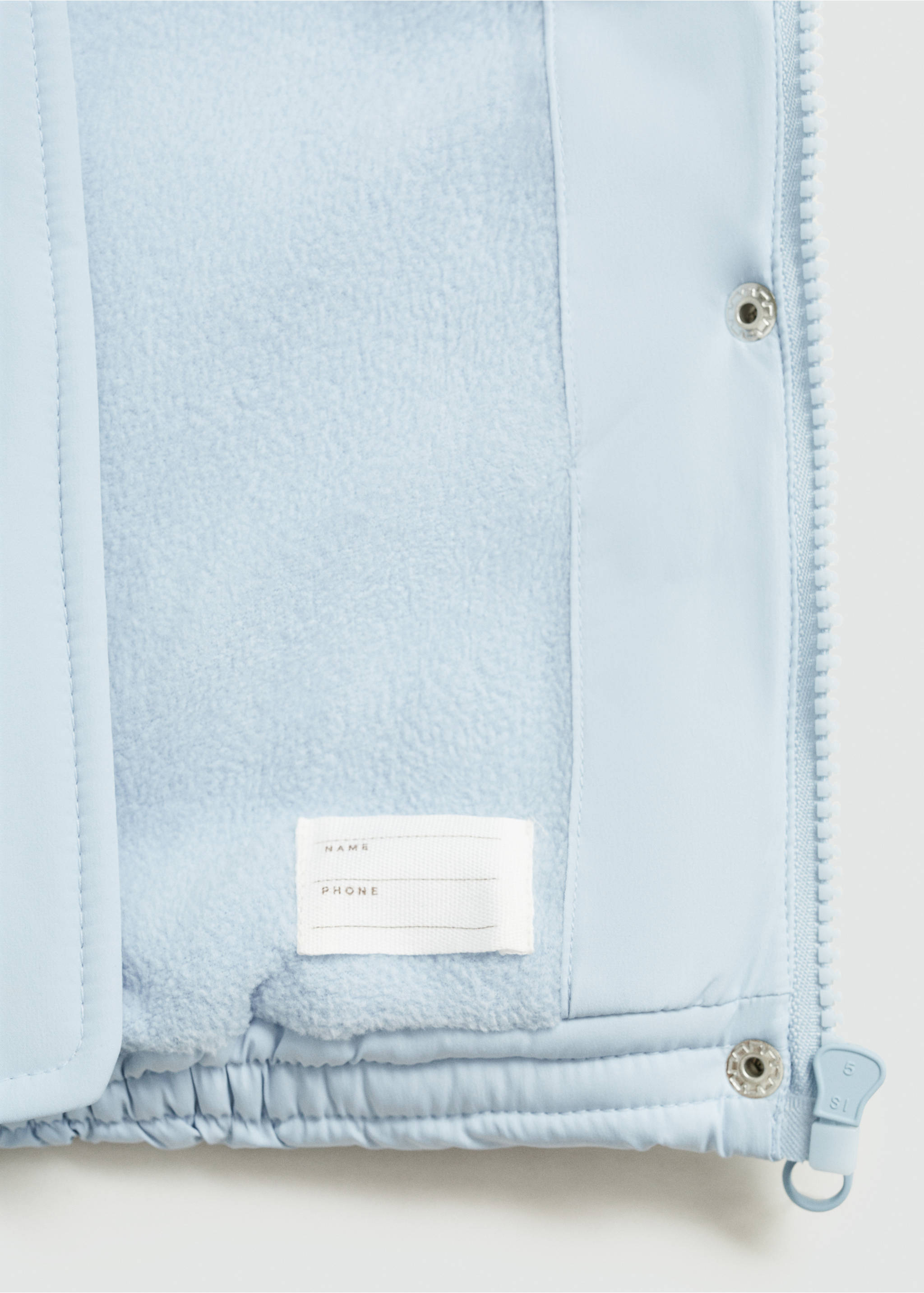 Steppanorak mit Innenfutter aus Plüsch - Detail des Artikels 0, Himmelblau. Ref: 77025148-00.