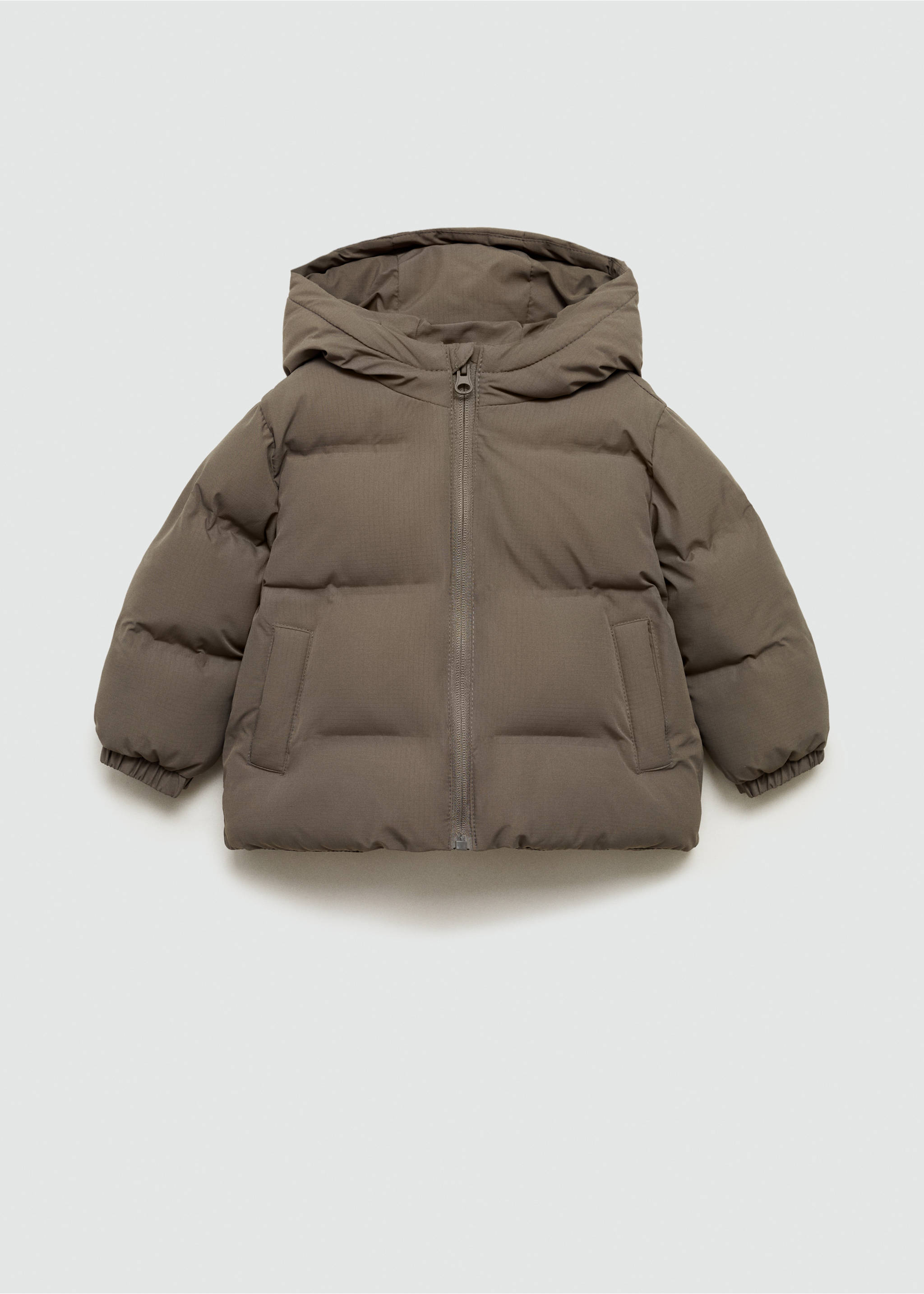Hood puffer coat - Article without model, Dark Green. Ref: 77025149-00.