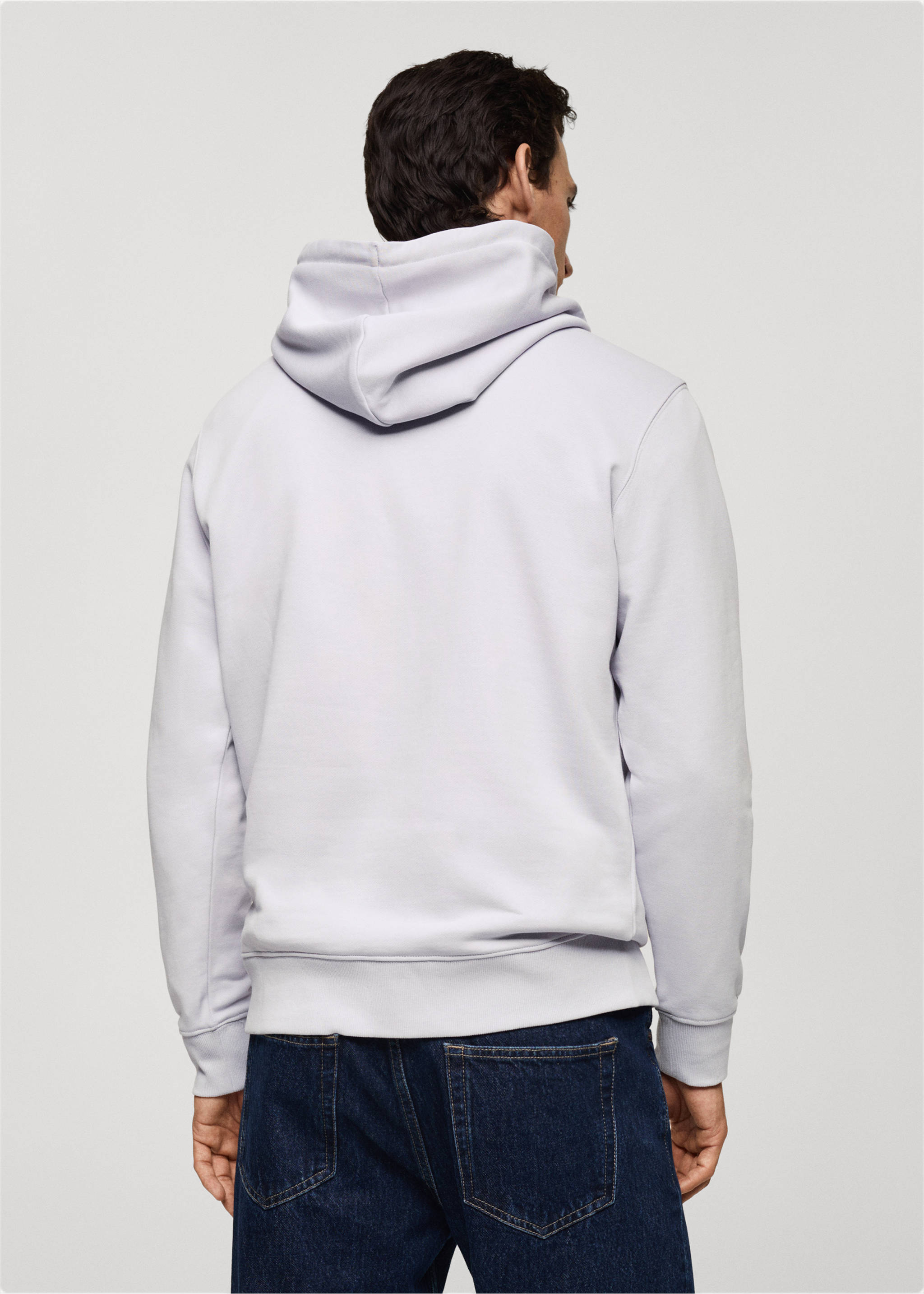 Sweat-shirt coton capuche regular-fit - Verso de l’article, Lilas. Ref: 77025152-00.