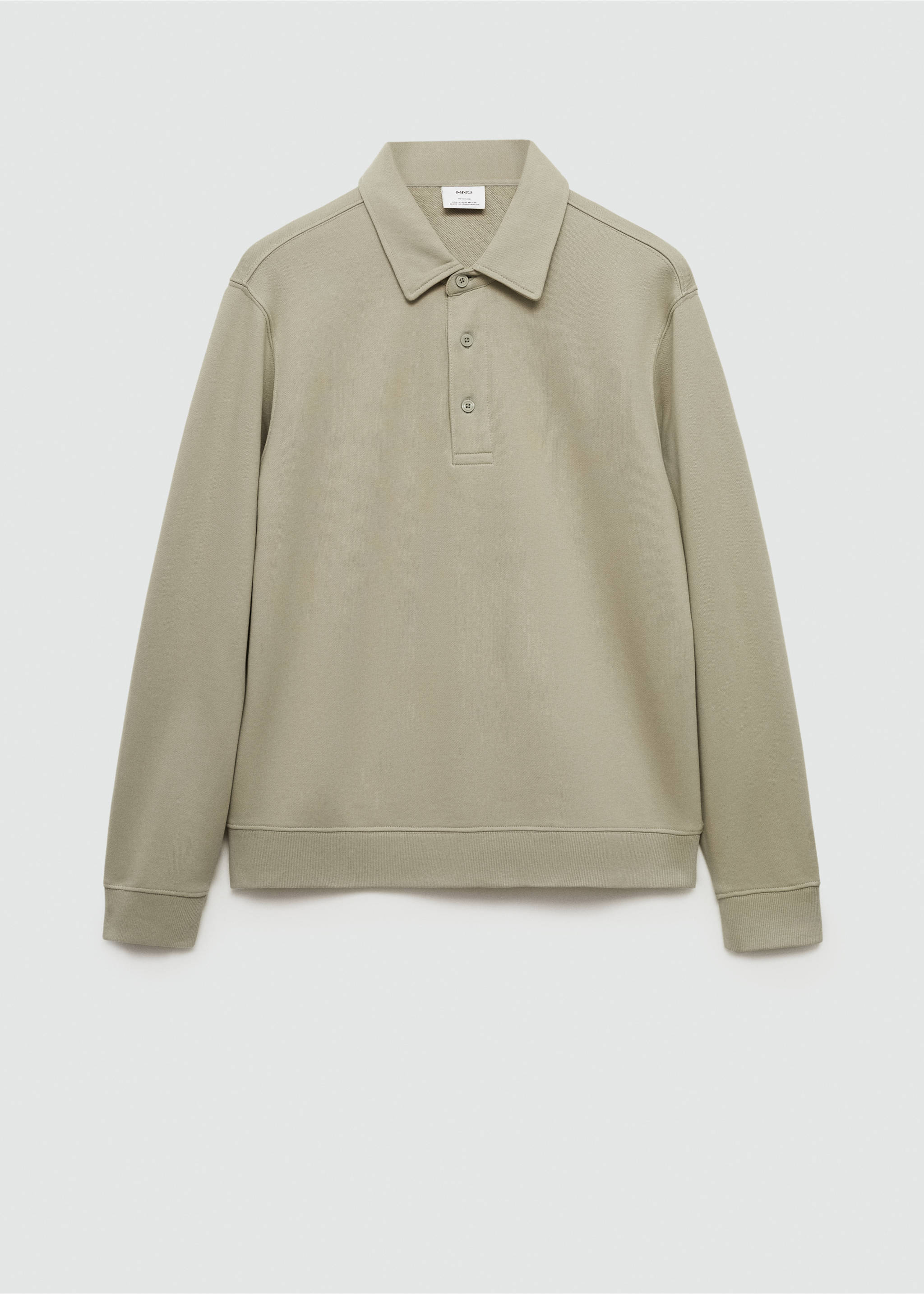 Polosweatshirt 100% katoen - Artikel zonder model, Kaki. Ref: 77025153-00.