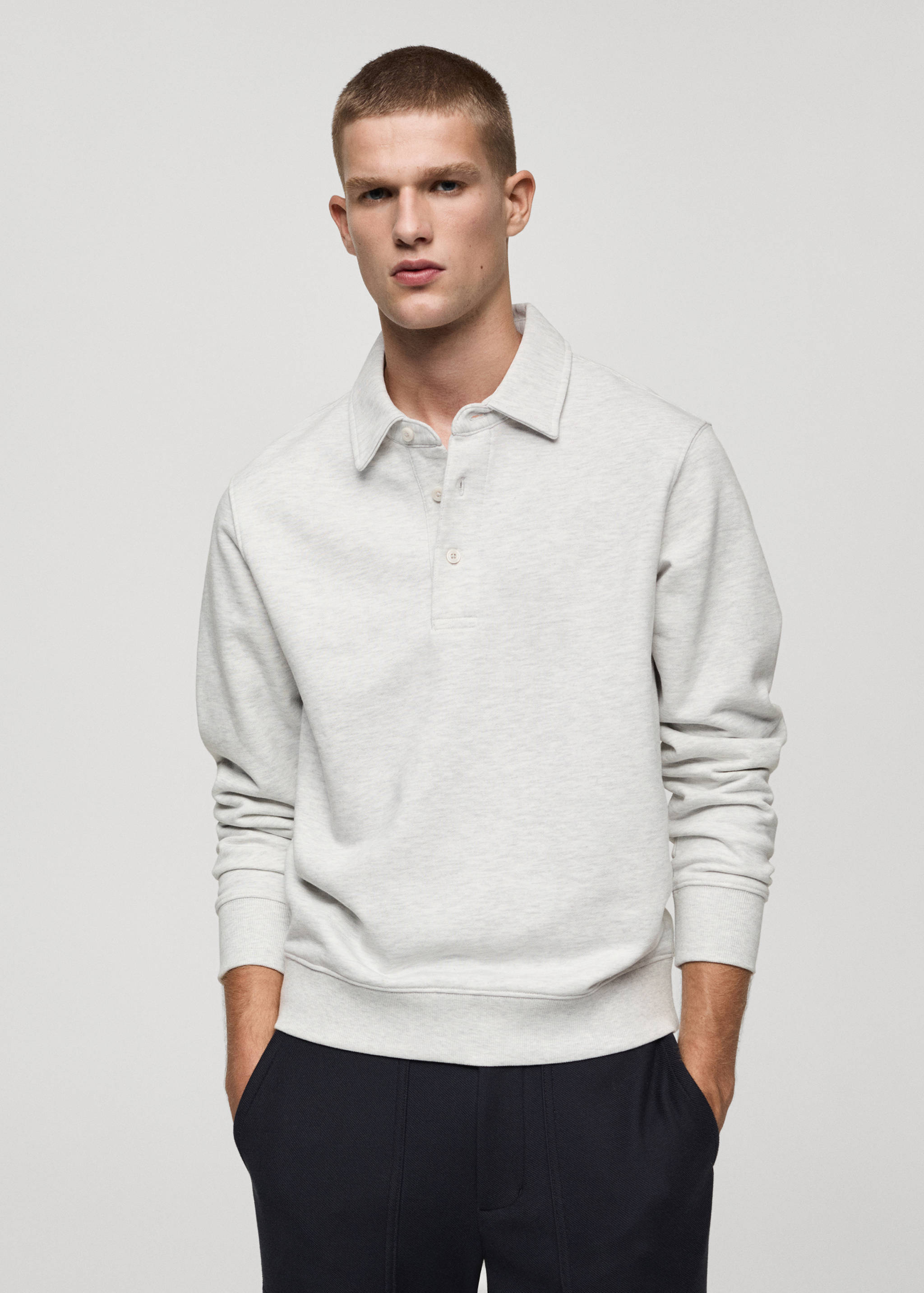 Polosweatshirt 100% katoen - Middenvlak