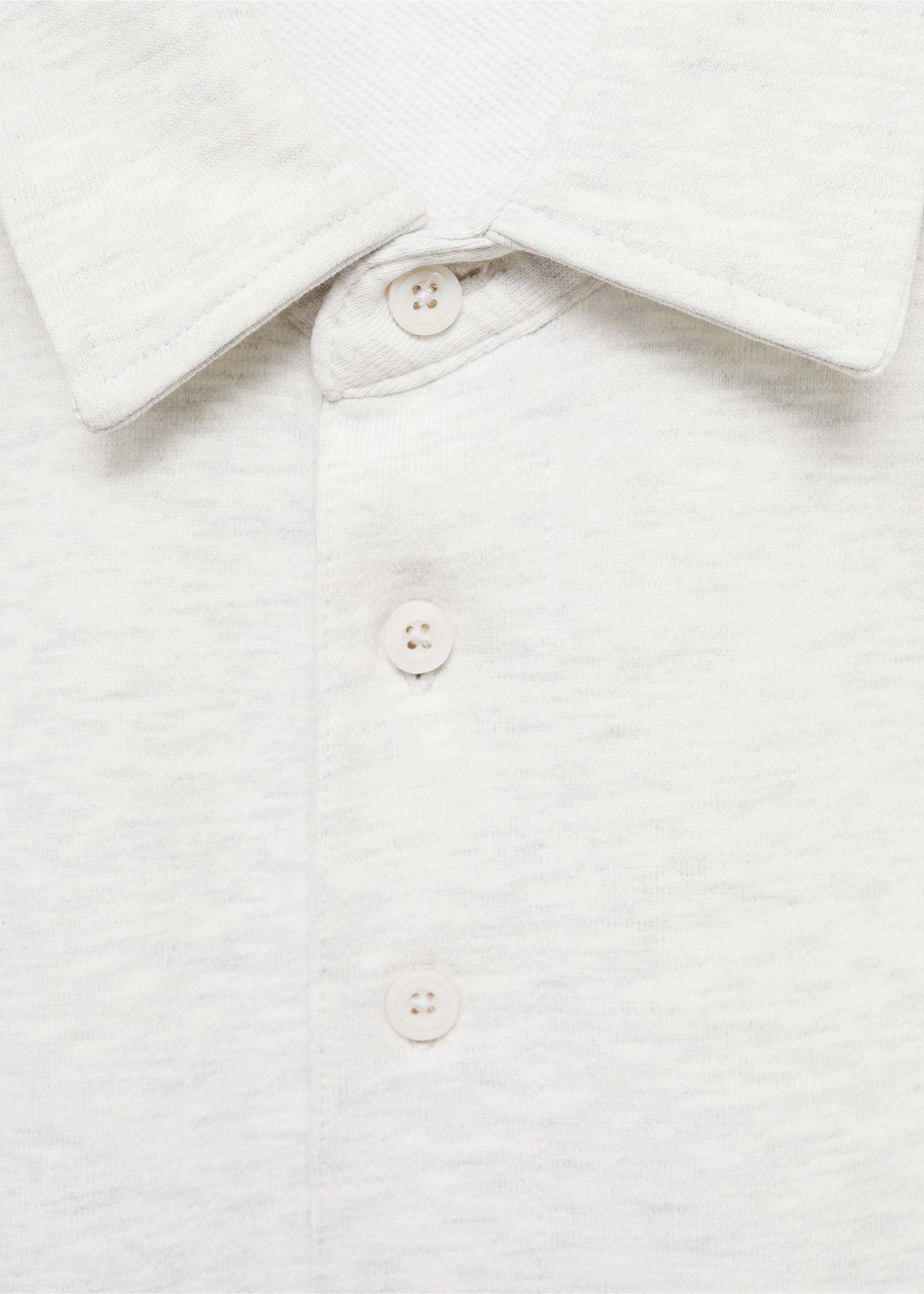 100% cotton polo sweatshirt - Details of the article 8, Light Heather Grey. Ref: 77025153-00.