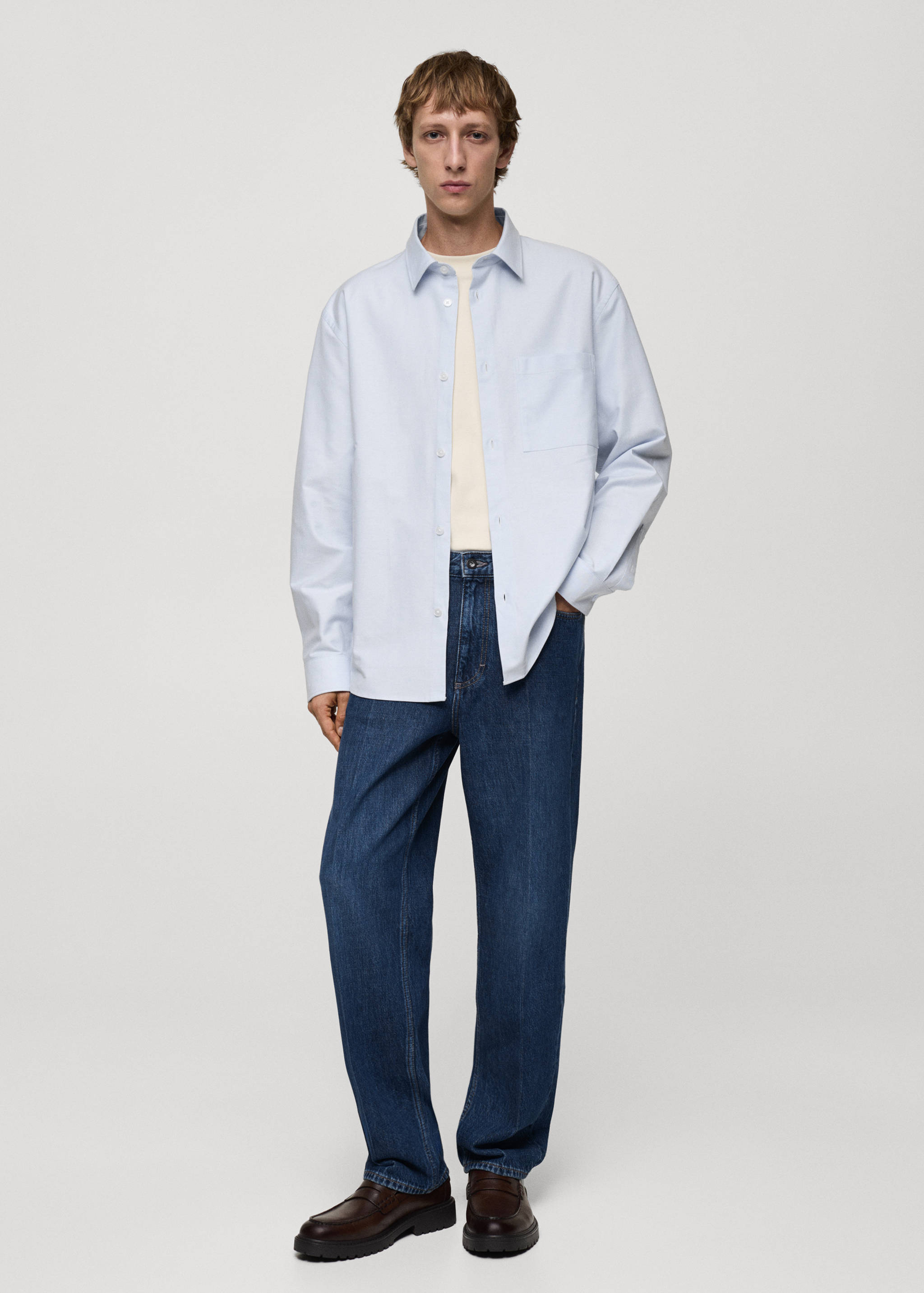 Relaxed-fit Oxford cotton shirt - General plane