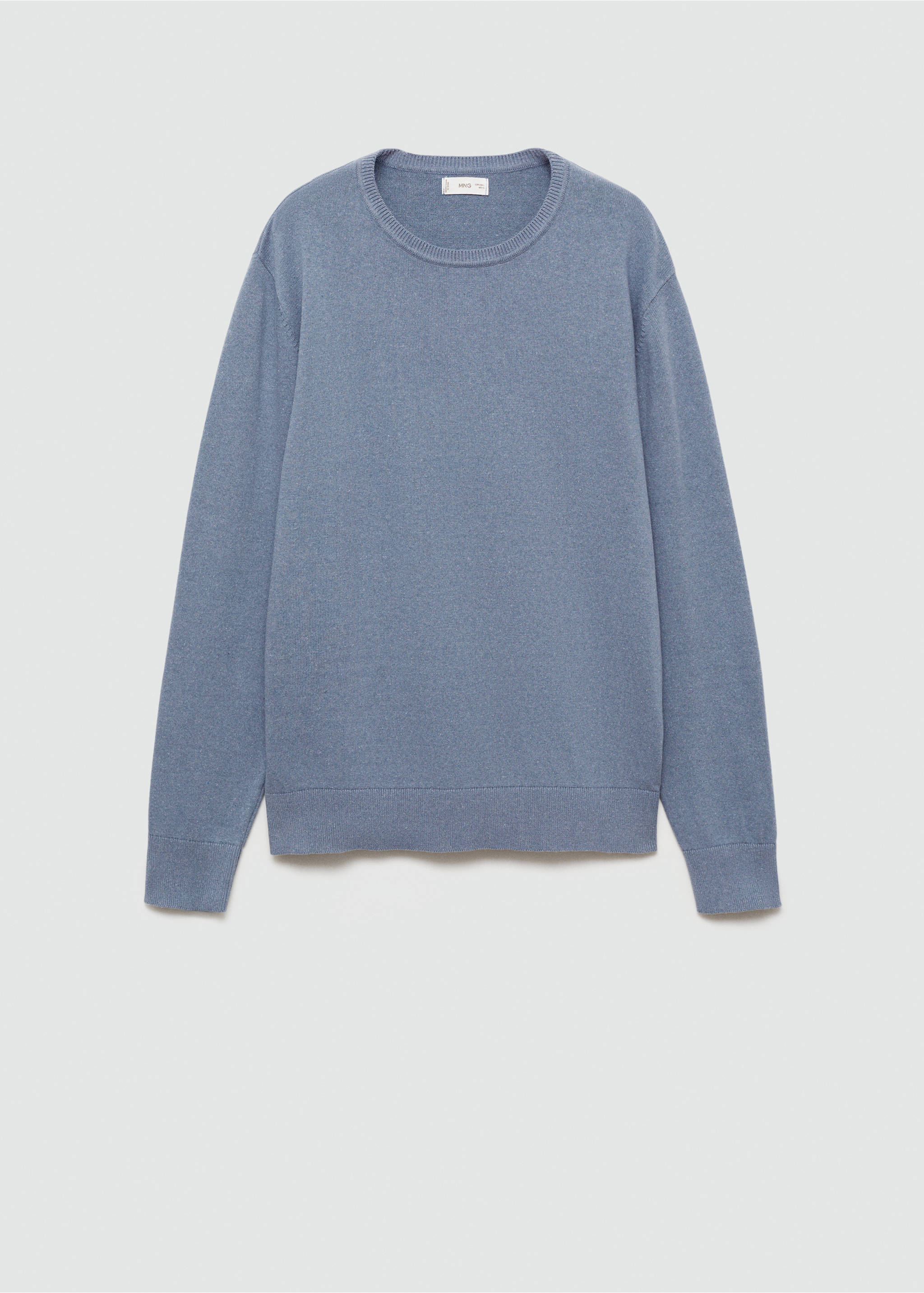 Round-neck knitted sweater - Article without model, Blue. Ref: 77025634-00.