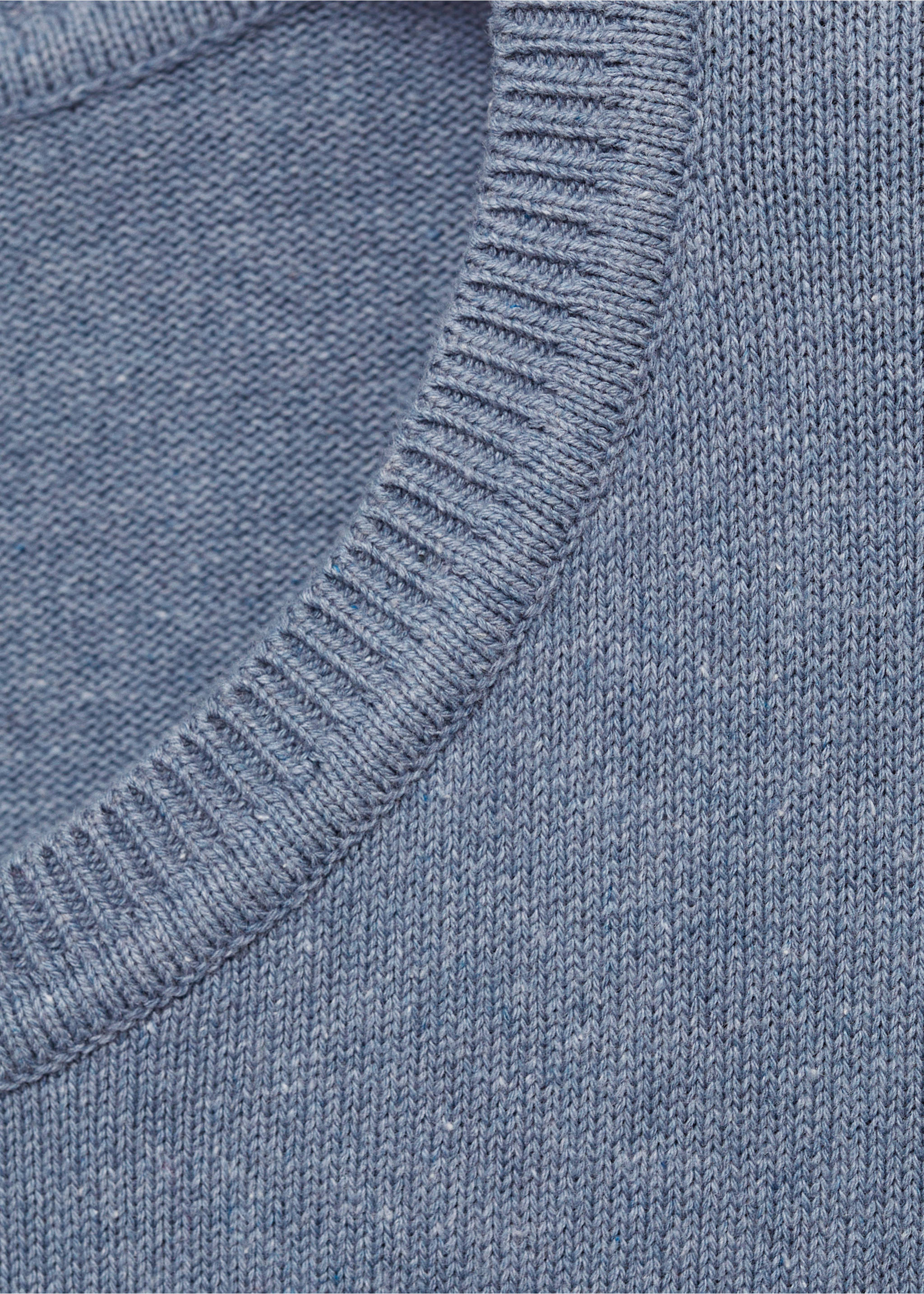 Round-neck knitted sweater - Details of the article 8, Blue. Ref: 77025634-00.