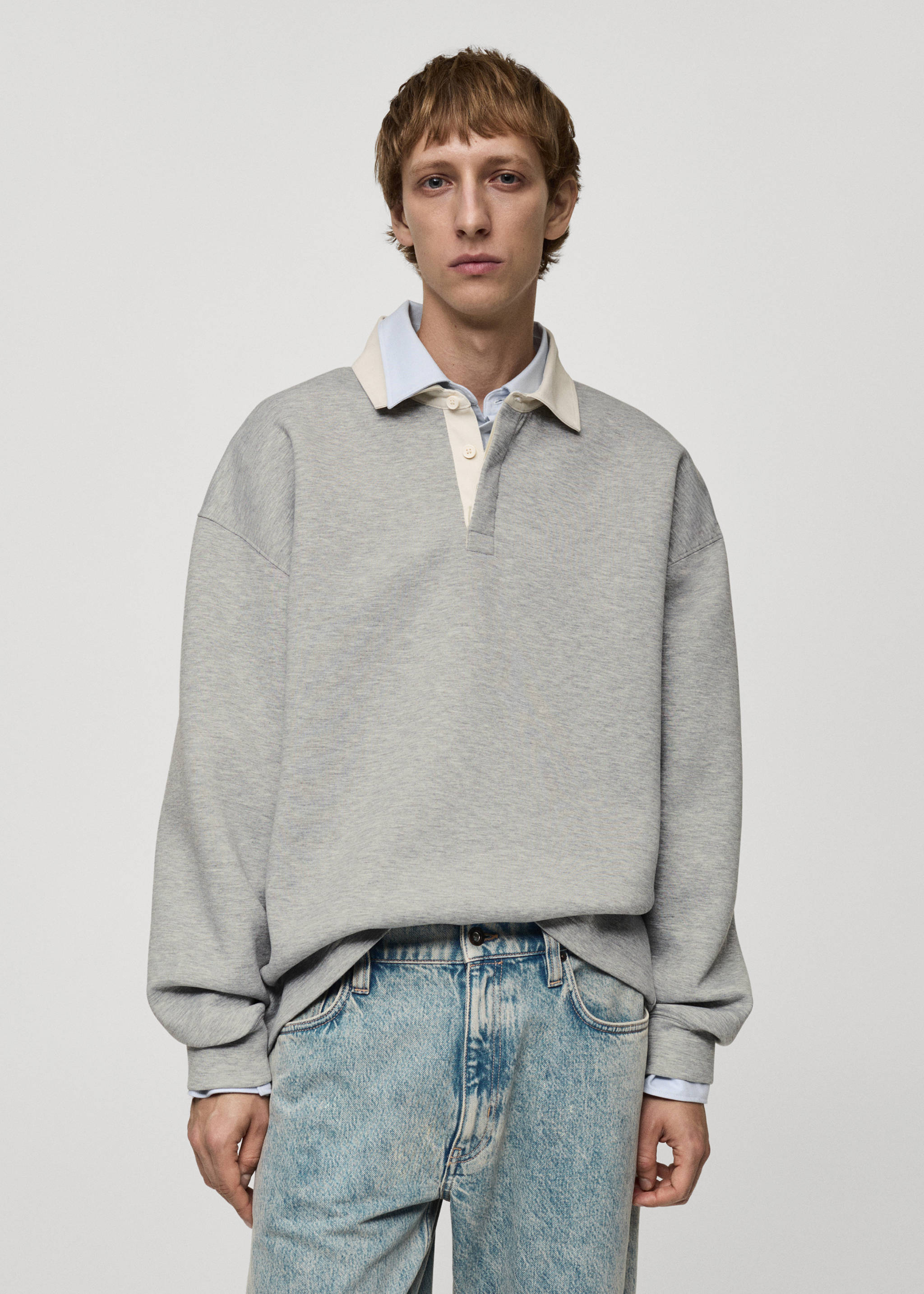 Laza vonaló, póló szabású melegítőfelső - Felezősík