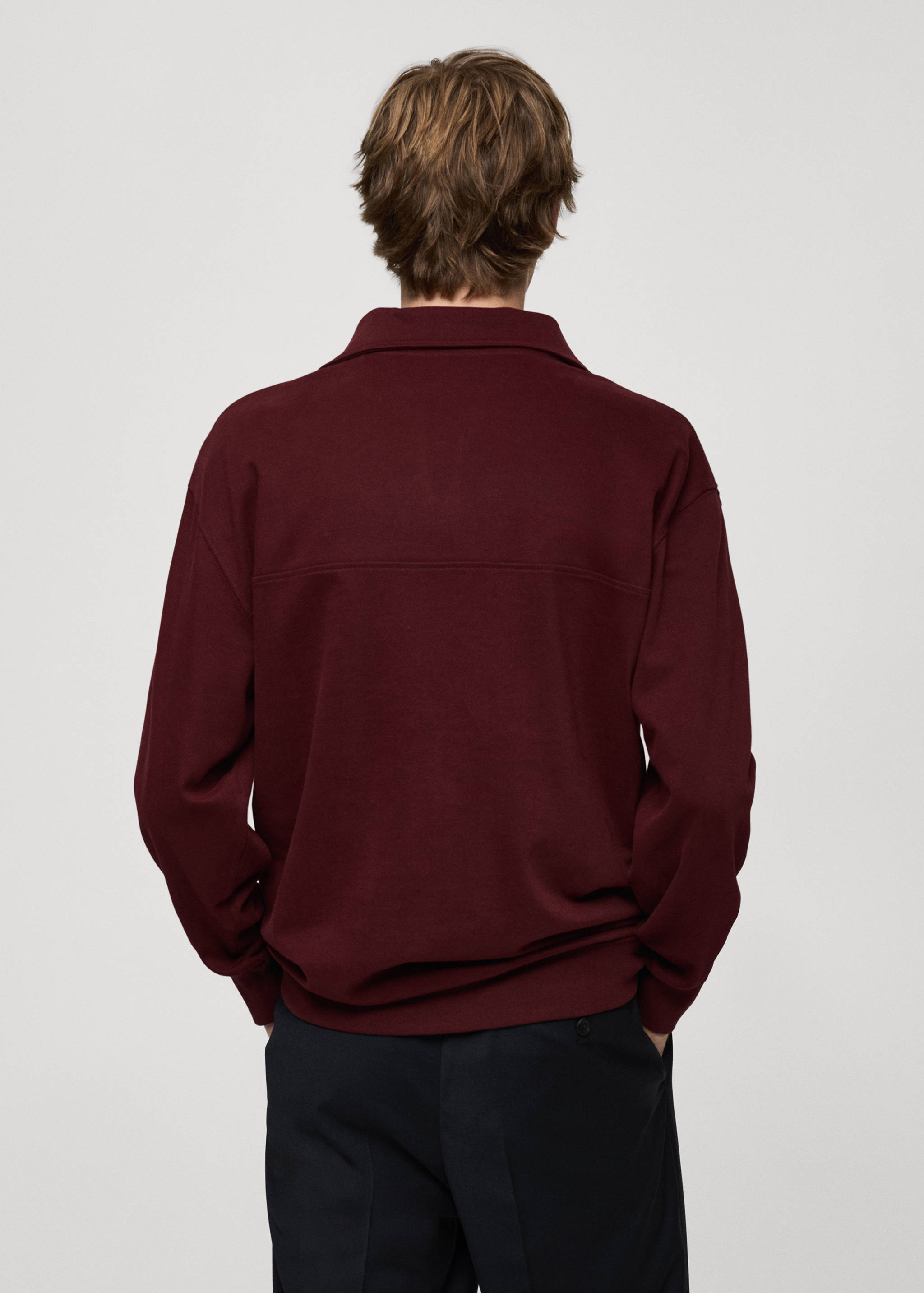 Oversized relaxed-fit polo-neck sweatshirt - Reverse of the article