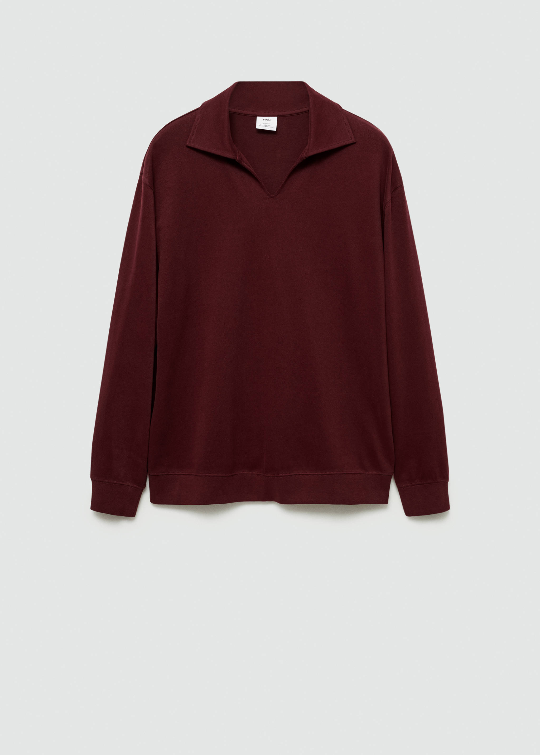 Oversized relaxed-fit polo-neck sweatshirt - Article without model