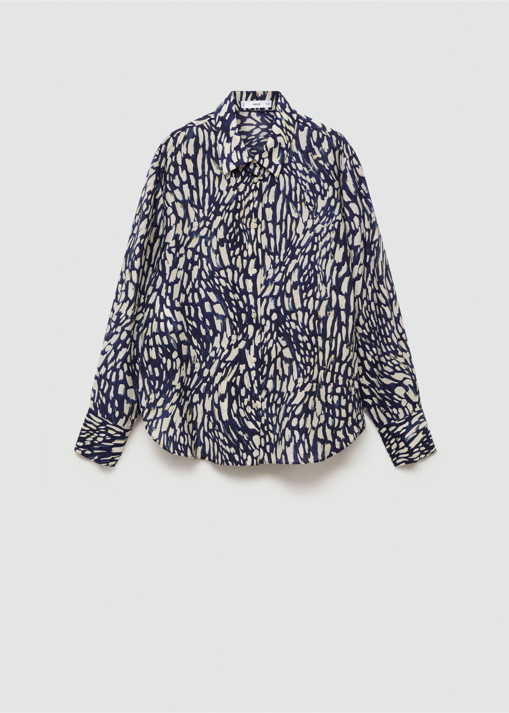 Gemustertes Lyocell-Hemd - Artikel ohne Model, Blau. Ref: 77025646-00.