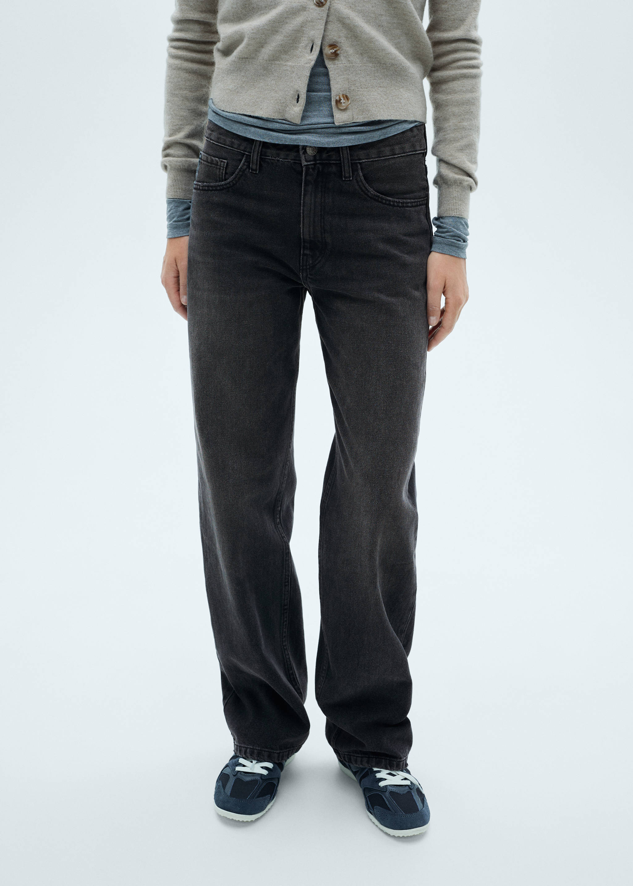 Mid-rise straight jeans - Details of the article 1