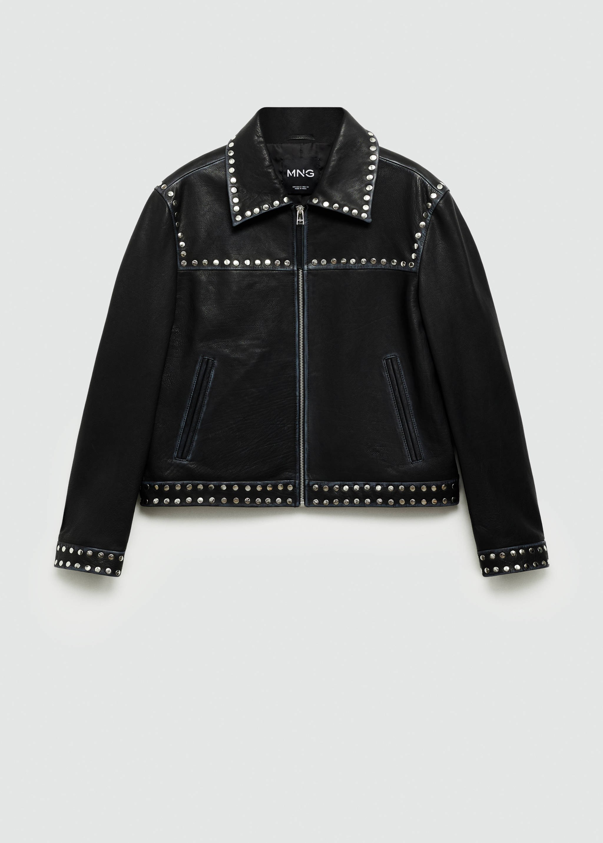 Veste cuir cloutée - Article sans modèle