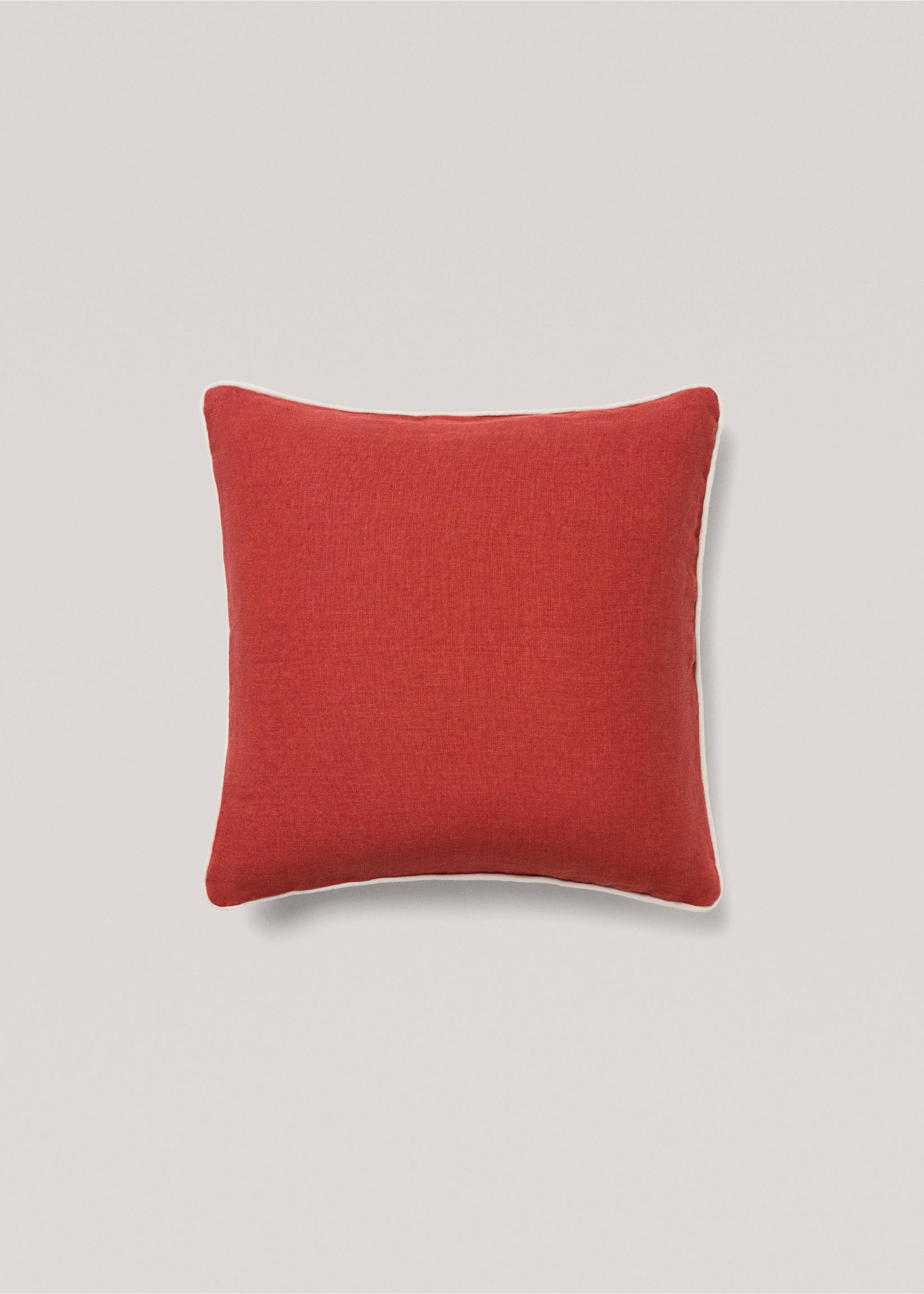 Housse de coussin 100 % lin 50x50 cm - Article sans modèle, Rouge. Ref: 77025662-00.