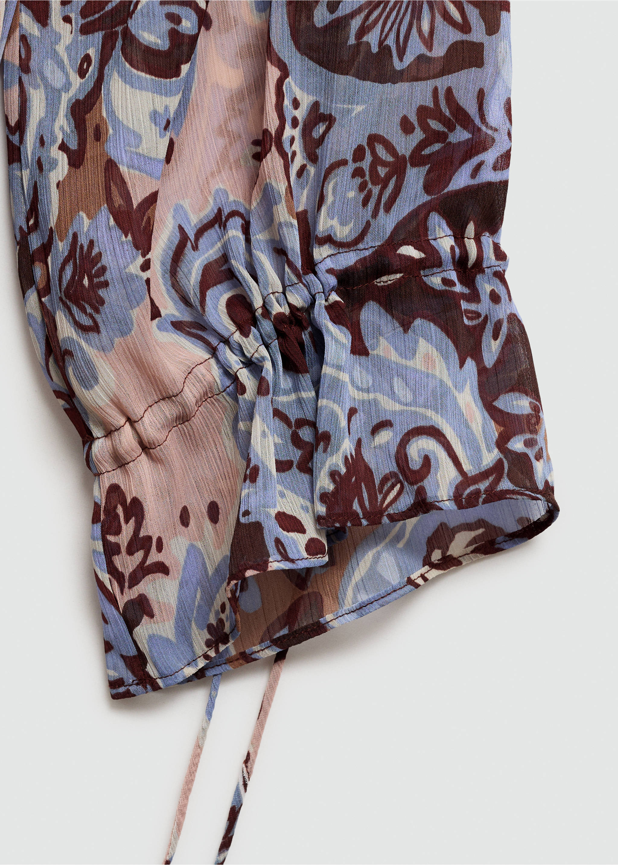 Paisley dress with ruffles - Details of the article 0, Blue. Ref: 77025674-00.