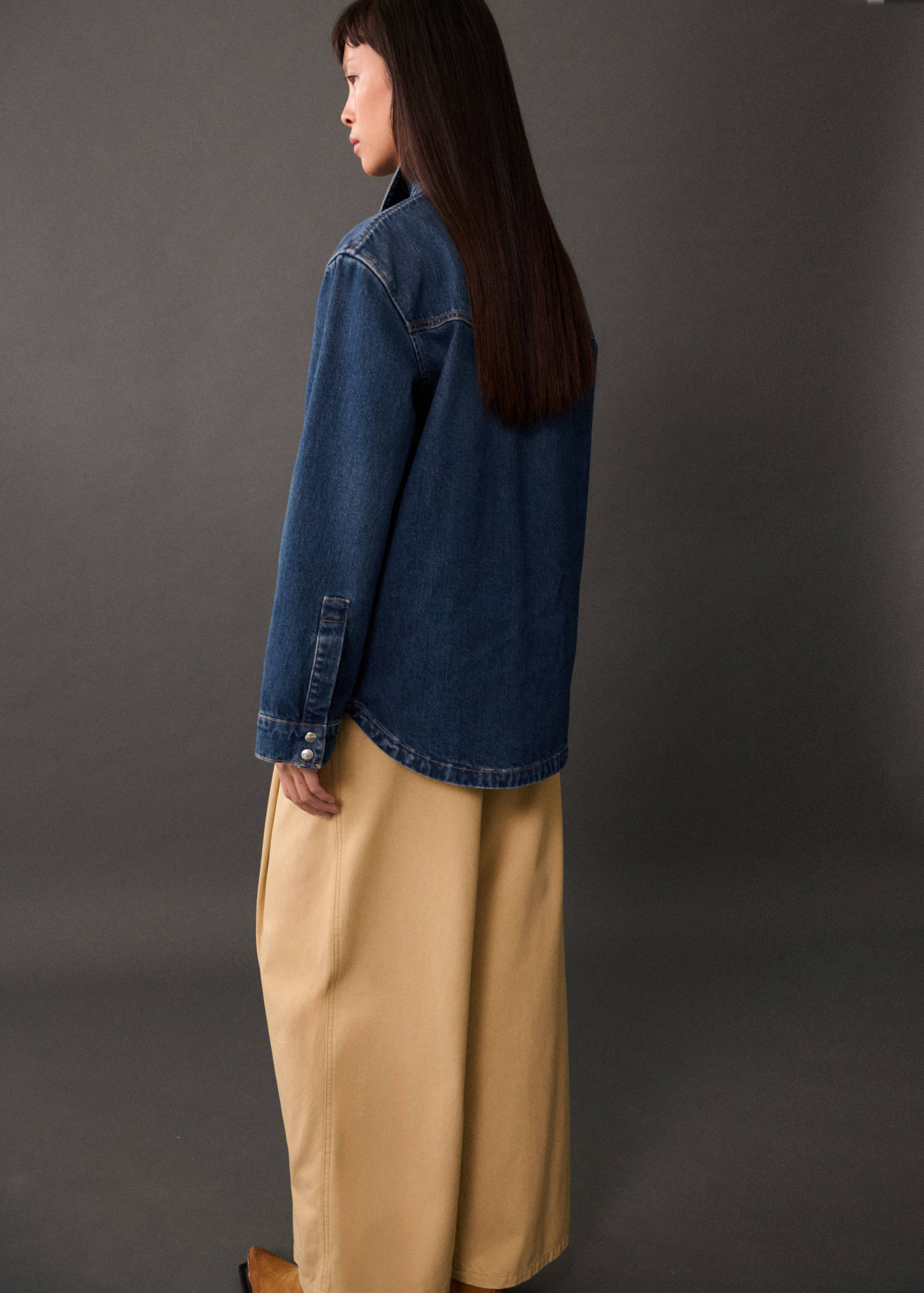 Oversized denim overshirt - Reverse of the article
