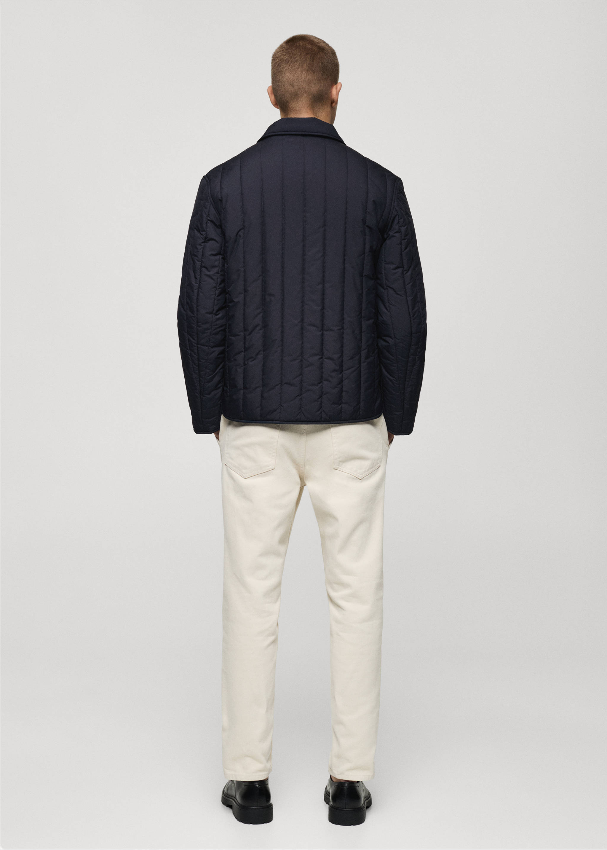 Water-repellent padded jacket - Reverse of the article, Dark Navy. Ref: 77025965-00.
