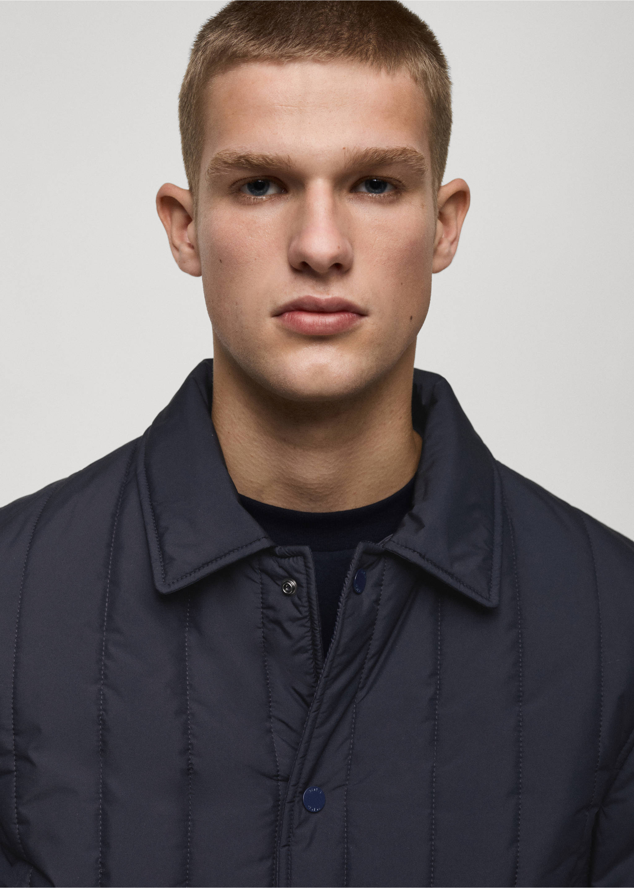 Water-repellent padded jacket - Details of the article 1, Dark Navy. Ref: 77025965-00.