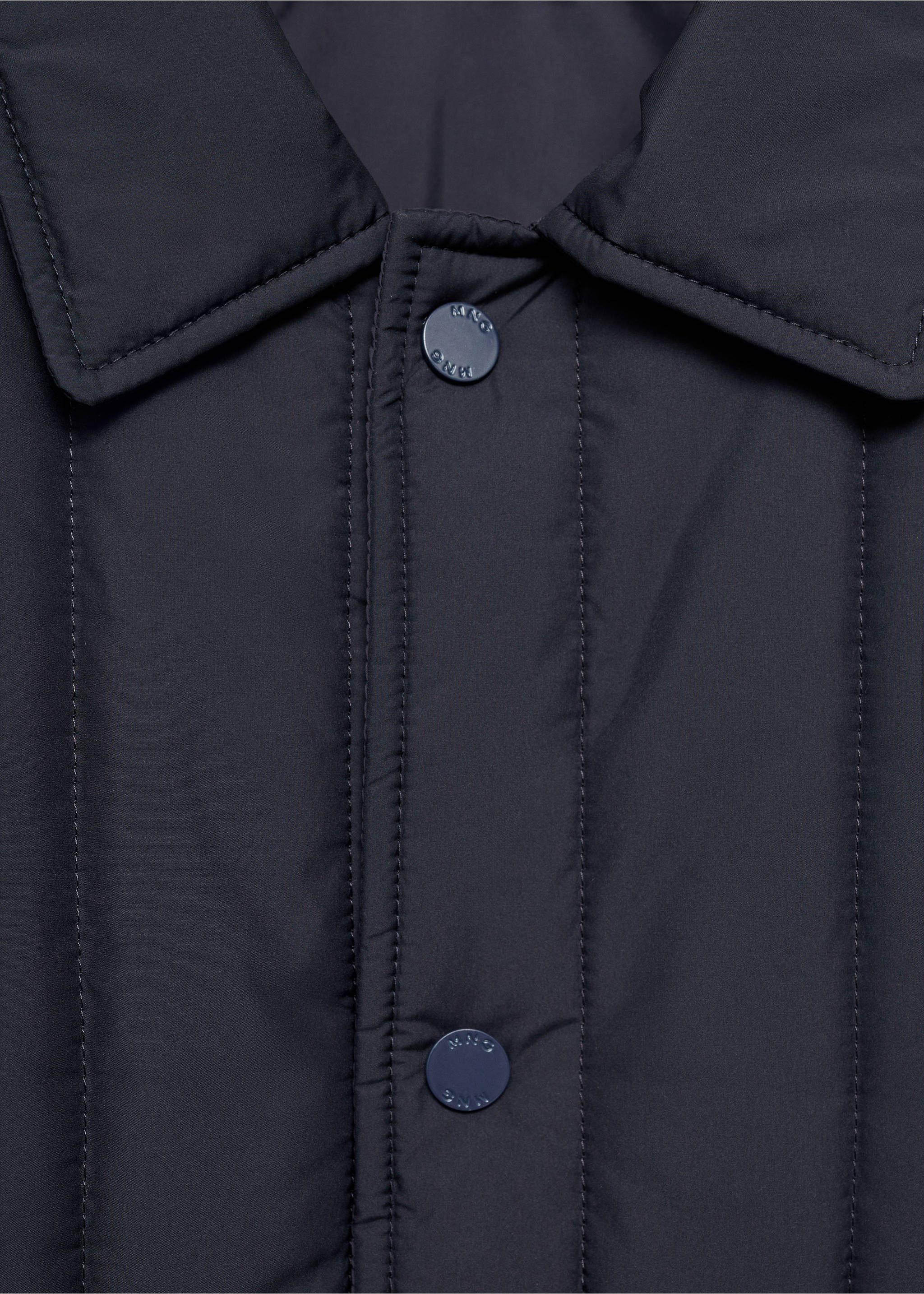 Water-repellent padded jacket - Details of the article 8, Dark Navy. Ref: 77025965-00.
