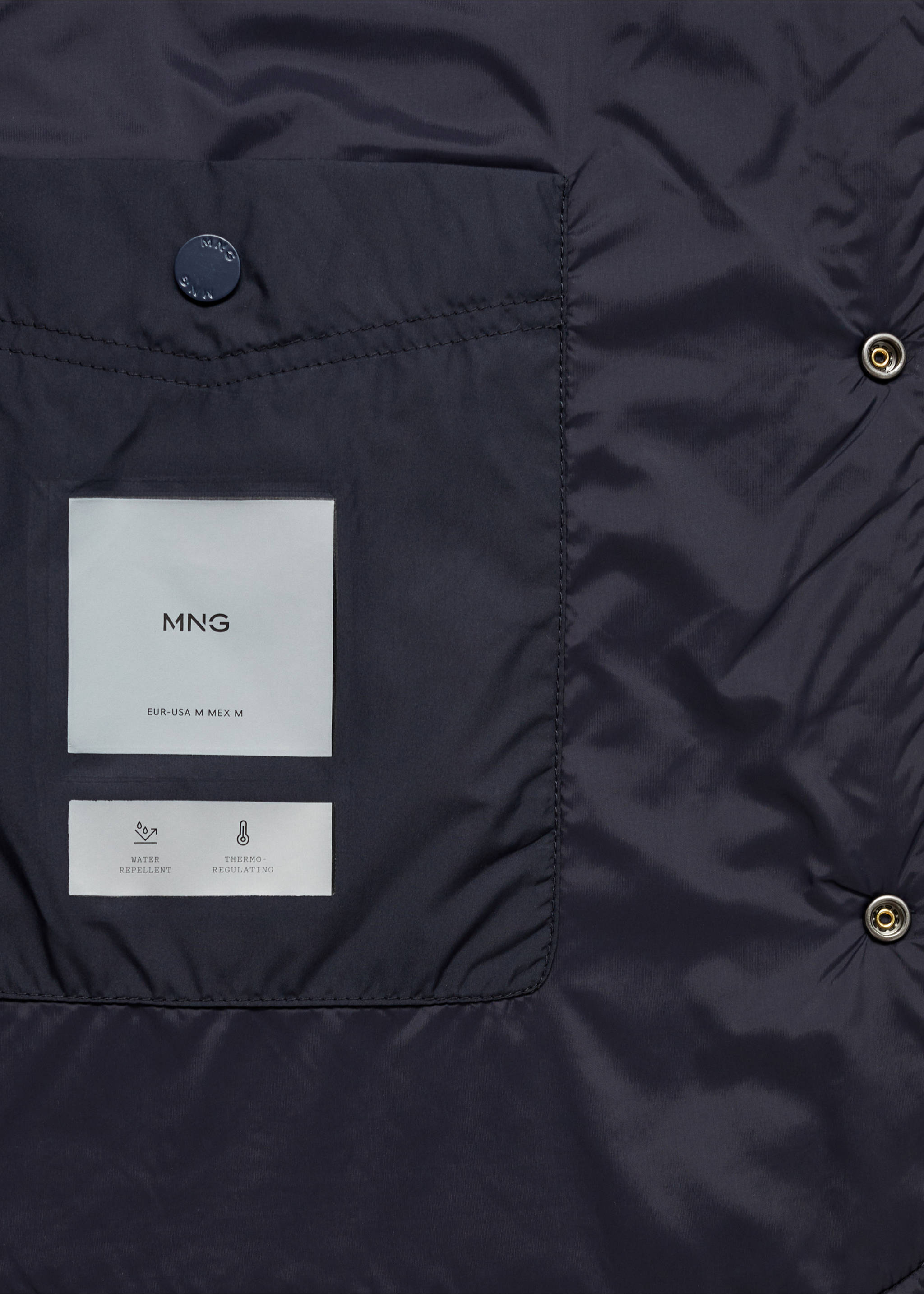 Water-repellent padded jacket - Details of the article 0, Dark Navy. Ref: 77025965-00.