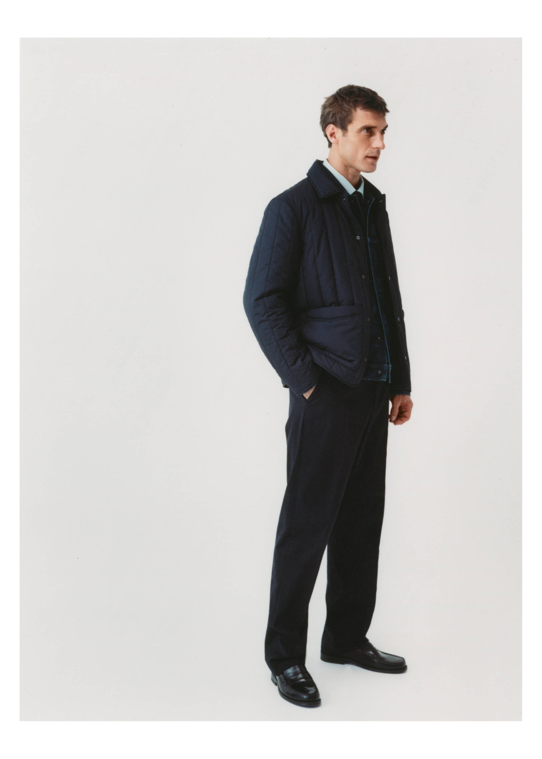 Water-repellent padded jacket - Details of the article 3, Dark Navy. Ref: 77025965-00.