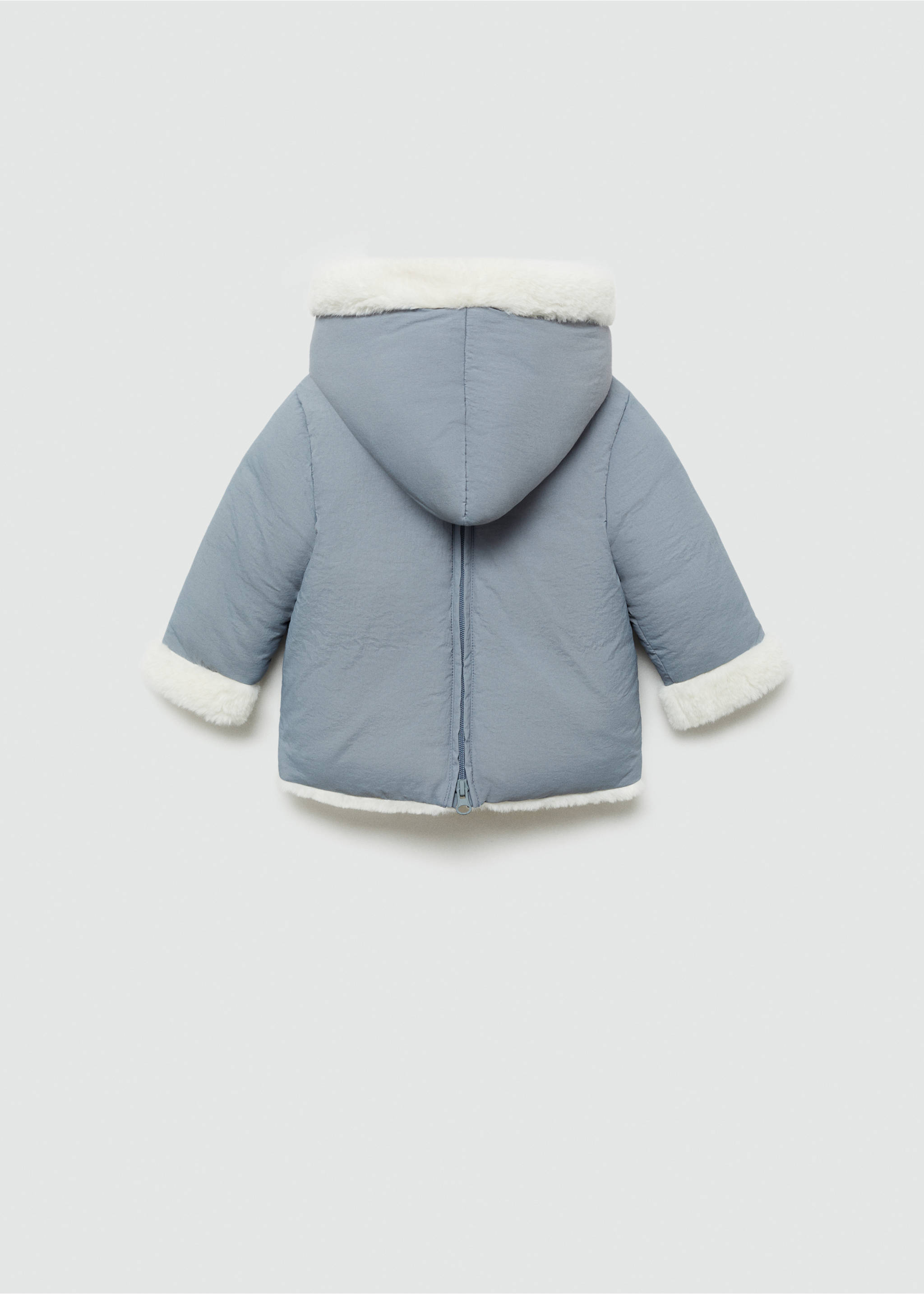 Fleece-lined quilted anorak - Reverse of the article, Grey. Ref: 77025966-00.