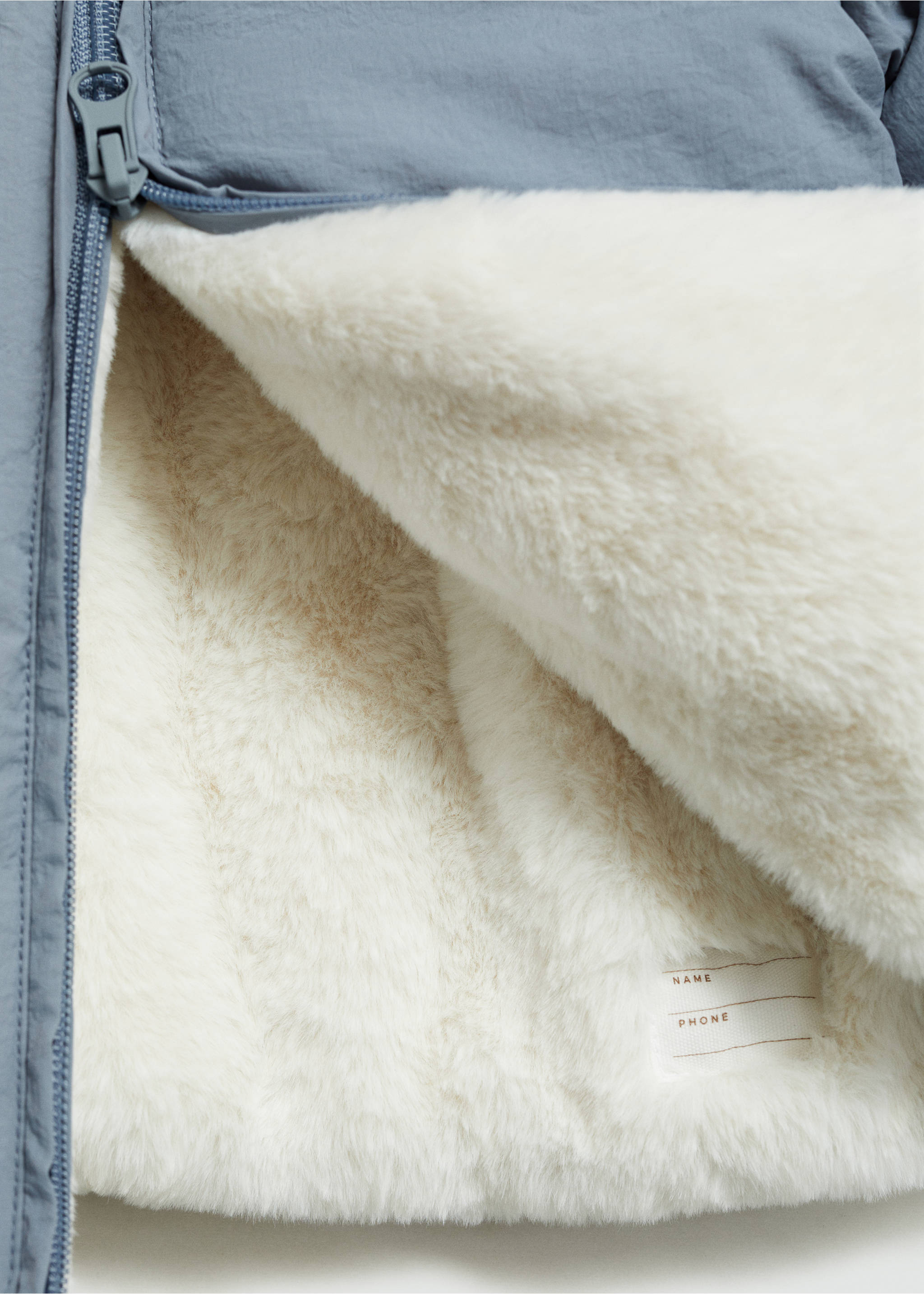 Fleece-lined quilted anorak - Details of the article 0, Grey. Ref: 77025966-00.